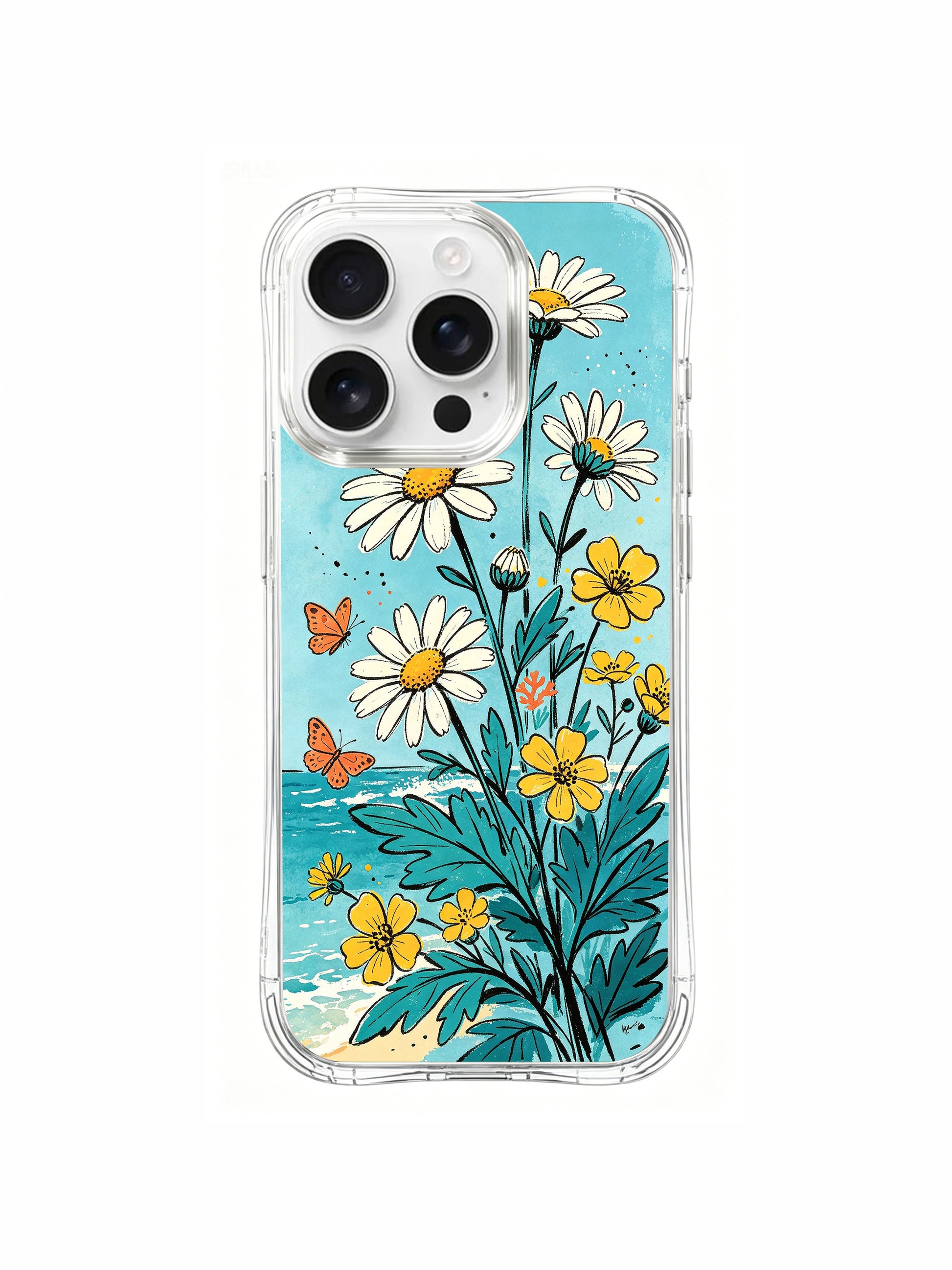 PhoneCasing ocean breeze garden illustration on an iPhone 16 Pro Max Case, a peaceful, uplifting piece inspired by the seaside.