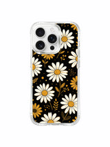 PhoneCasing iPhone 16 Pro Max Case featuring the premium night bloom daisy print from Daisy Vale, a UV-printed case made in California.