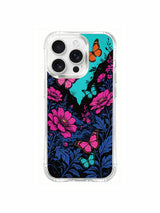 PhoneCasing psychedelic butterfly valley design on an iPhone 16 Pro Max Case, a vivid and surreal journey through color, nature, and imagination.