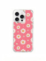 PhoneCasing iPhone 16 Pro Max Case featuring the playful Strawberry Pink Daisies design by artist Daisy Vale, a cheerful floral print that brings sweet, upbeat energy.