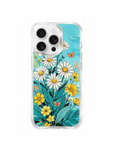 PhoneCasing sunlit seaside daisies art on an iPhone 16 Pro Max Case, Aurora Bloom’s soft and joyful floral design.
