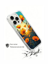 PhoneCasing Sunset Meadow Floral iPhone 16 Pro Max Case, a warm-toned design of California poppies at golden hour.