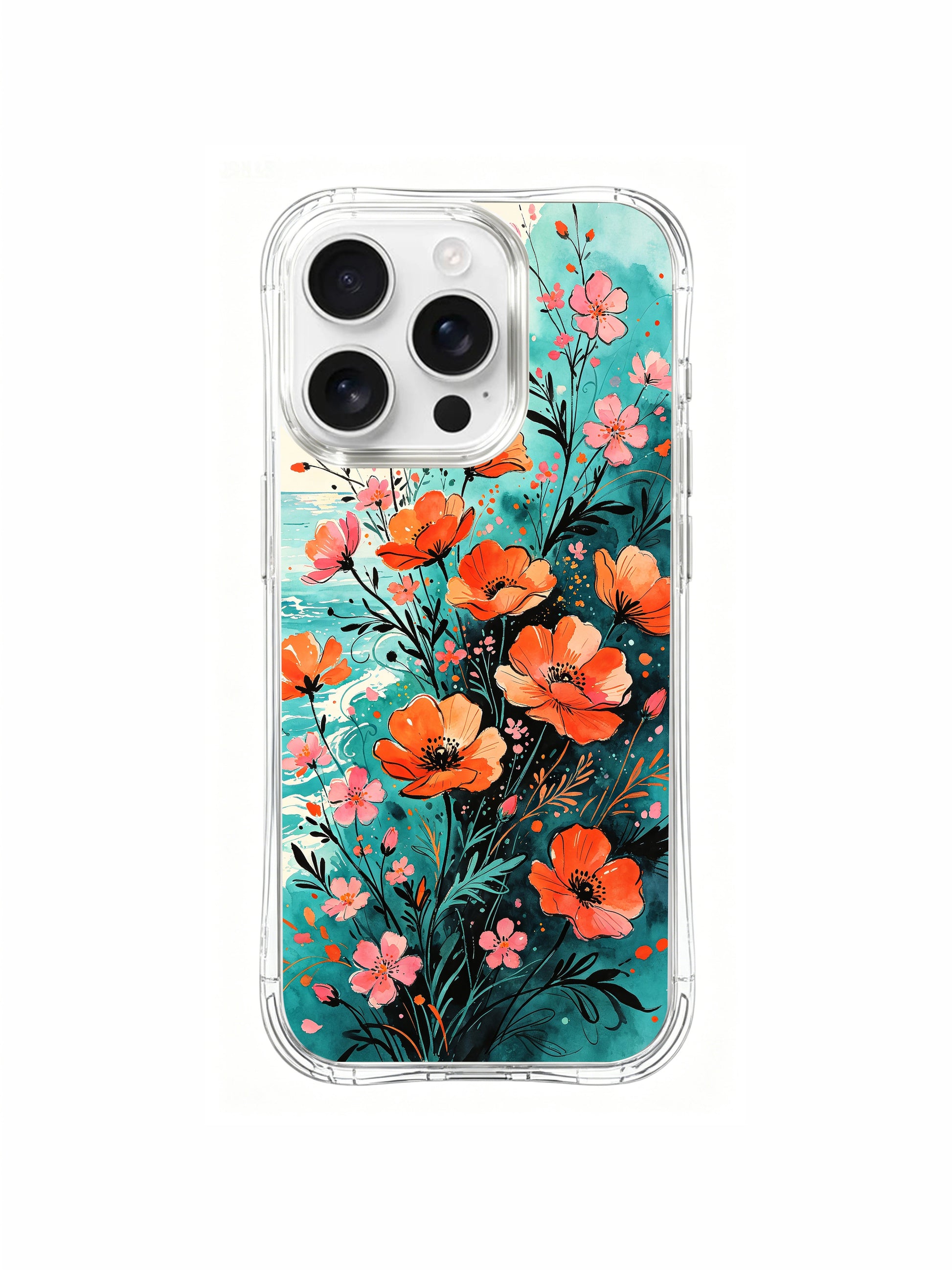 PhoneCasing Tide-Inspired Poppy Garden iPhone 16 Pro Max Case, where flowers sway like waves in the ocean breeze.