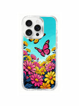 Turquoise Heart of Fire çiçek tasarımı içeren iPhone 16 Pro Max kılıfı