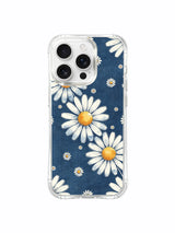 PhoneCasing iPhone 16 Pro Max Case featuring the vintage wash blue daisy print from Daisy Vale, a case that symbolizes quiet nostalgia and everyday calm.
