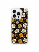 PhoneCasing iPhone 16 Pro Max Case with the warm night bloom daisy design by Daisy Vale, a durable MagSafe-compatible case made in California.