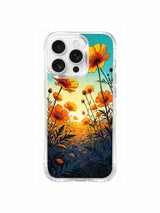 PhoneCasing Whimsical Meadow at Dusk iPhone 16 Pro Max Case, a dreamy pattern of poppies glowing in the evening light.