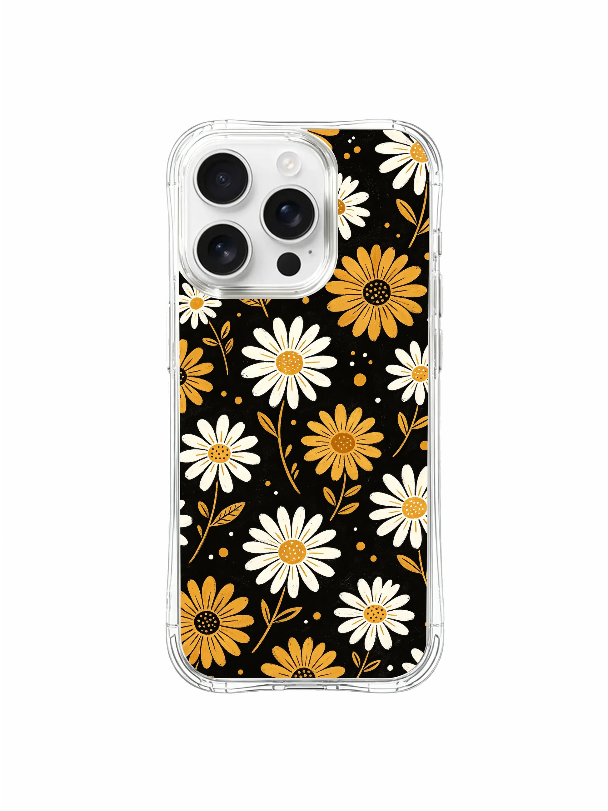 PhoneCasing iPhone 16 Pro Max Case featuring the whimsical night daisy aesthetic by Daisy Vale, a cheerful floral print that brings warmth to your device.