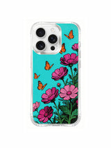 Wildflower and butterfly garden on an iPhone 16 Pro Max case