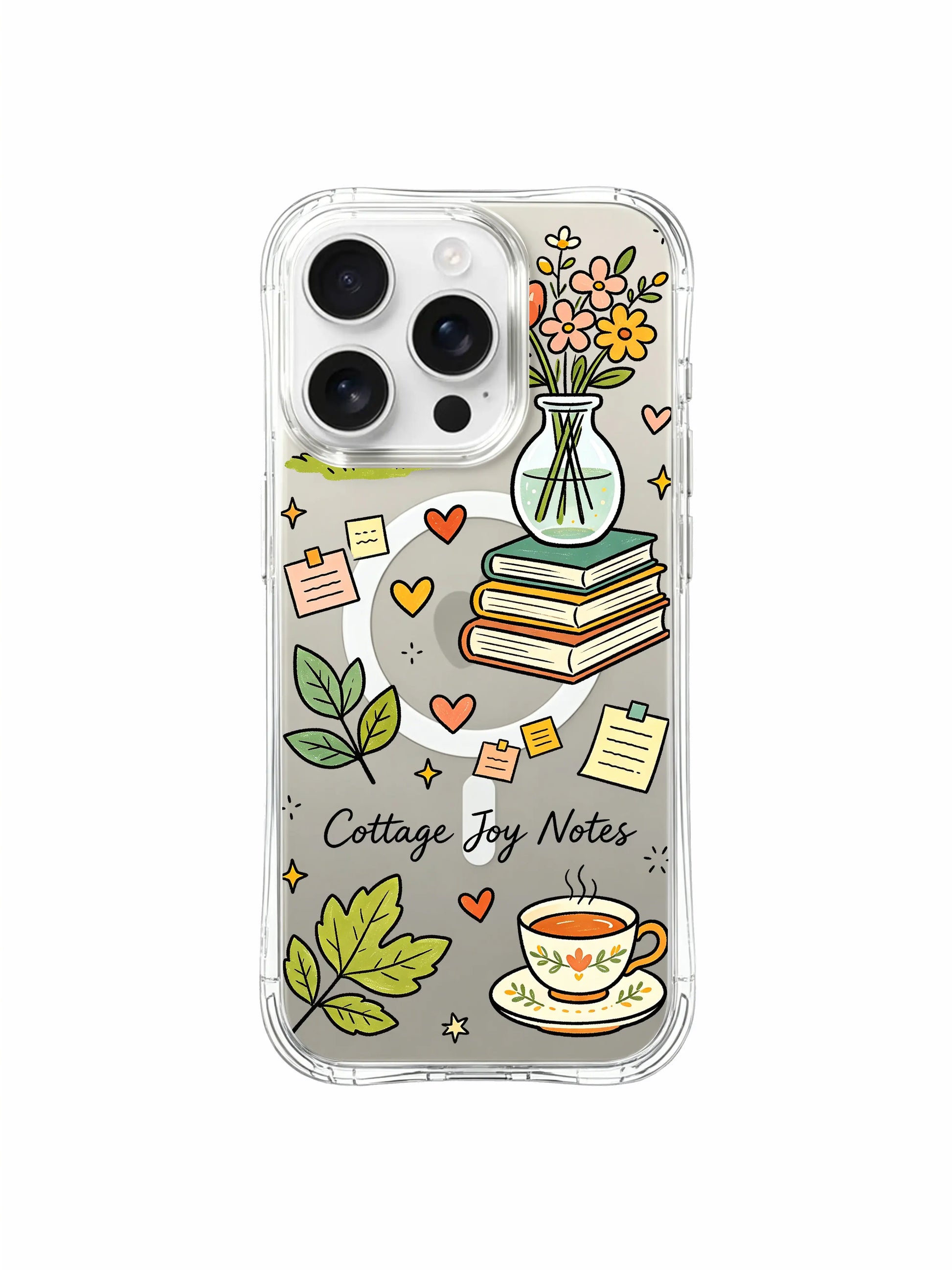 PhoneCasing iPhone 16 Pro Max MagSafe Case - Whimsical Cottage Doodle Art, Shockproof Casing