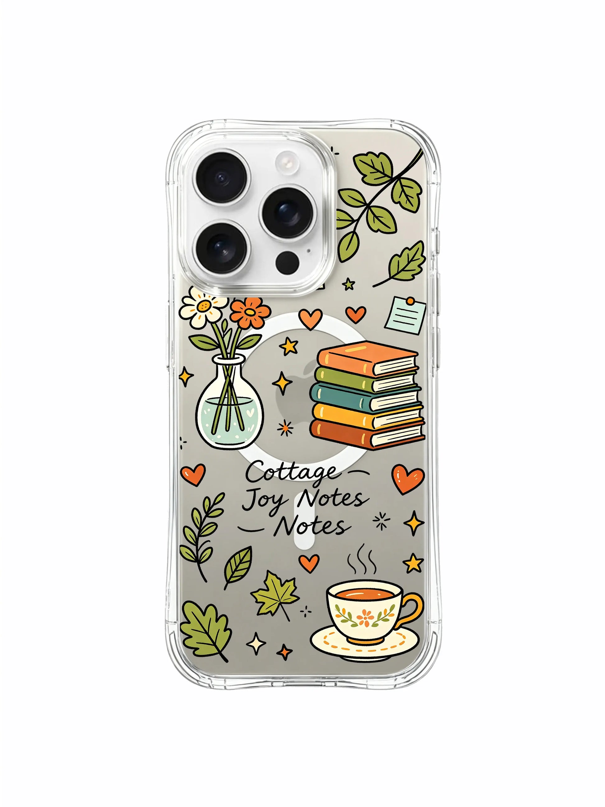 PhoneCasing iPhone 16 Pro Max - Anti-Yellowing Cottage Quote Cover, MagSafe Ready