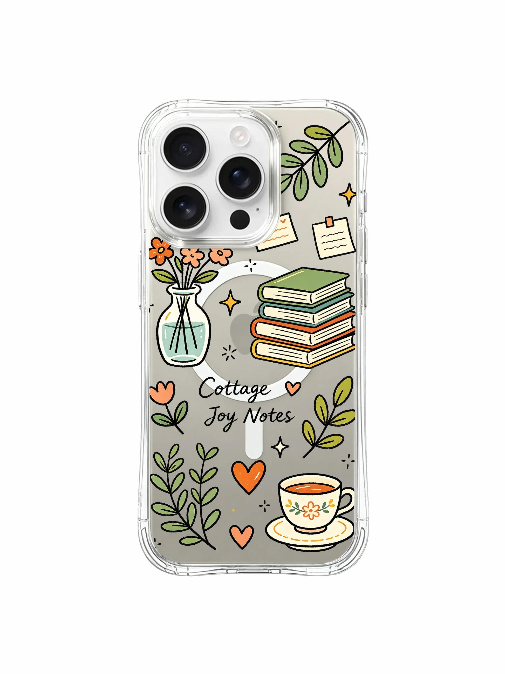 PhoneCasing iPhone 16 Pro Max - MagSafe Cottage Doodle Case, Four Corner Anti-Drop