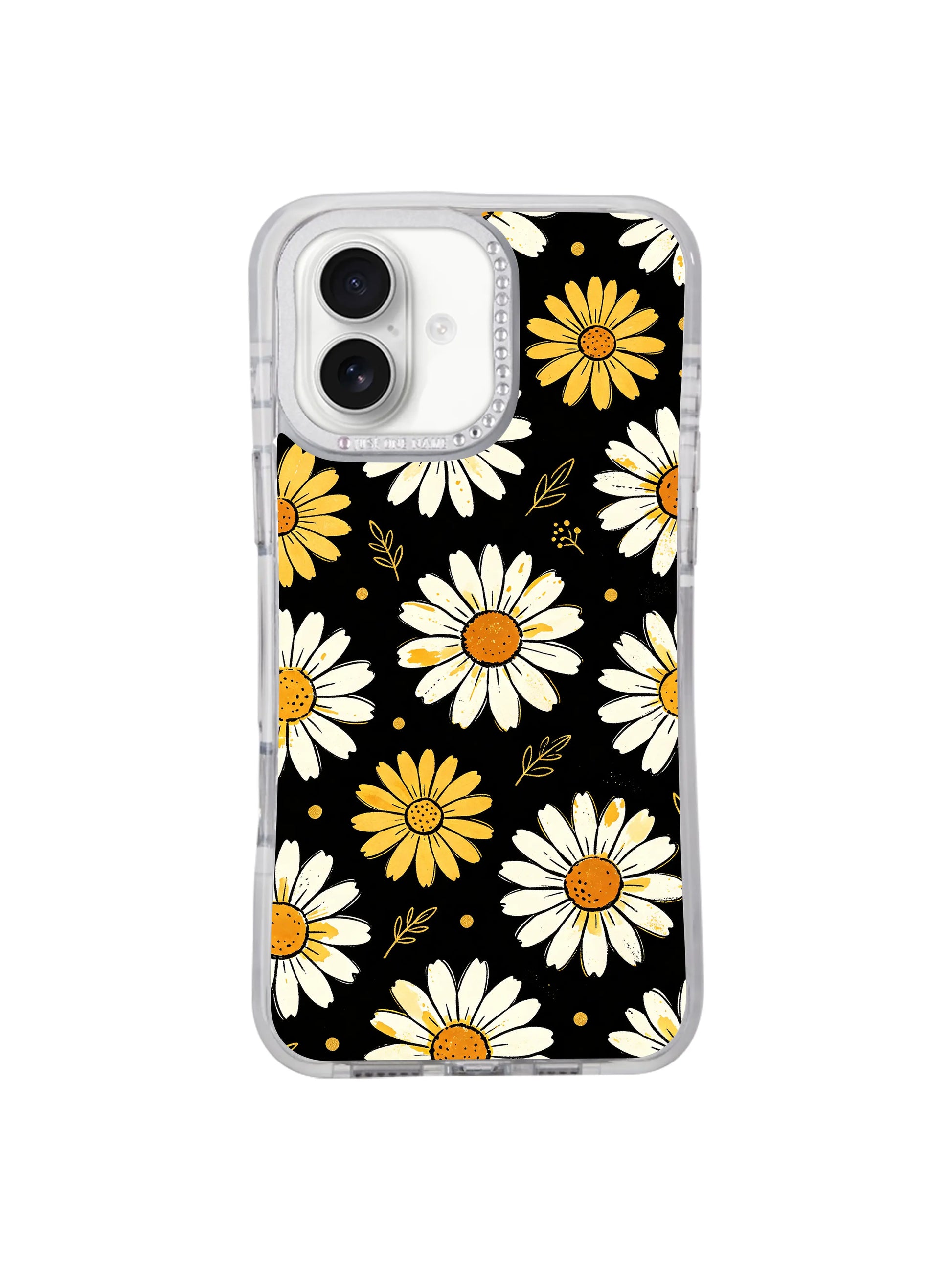 Gift worthy White Bloom Signal dark floral iPhone 16 pro max casing, uplifting warm daisy signal artwork premium PhoneCasing protective case for iPhone 16 pro max.