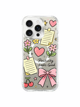 Floral Positivity pattern içeren iPhone 16 Pro Max kılıfı
