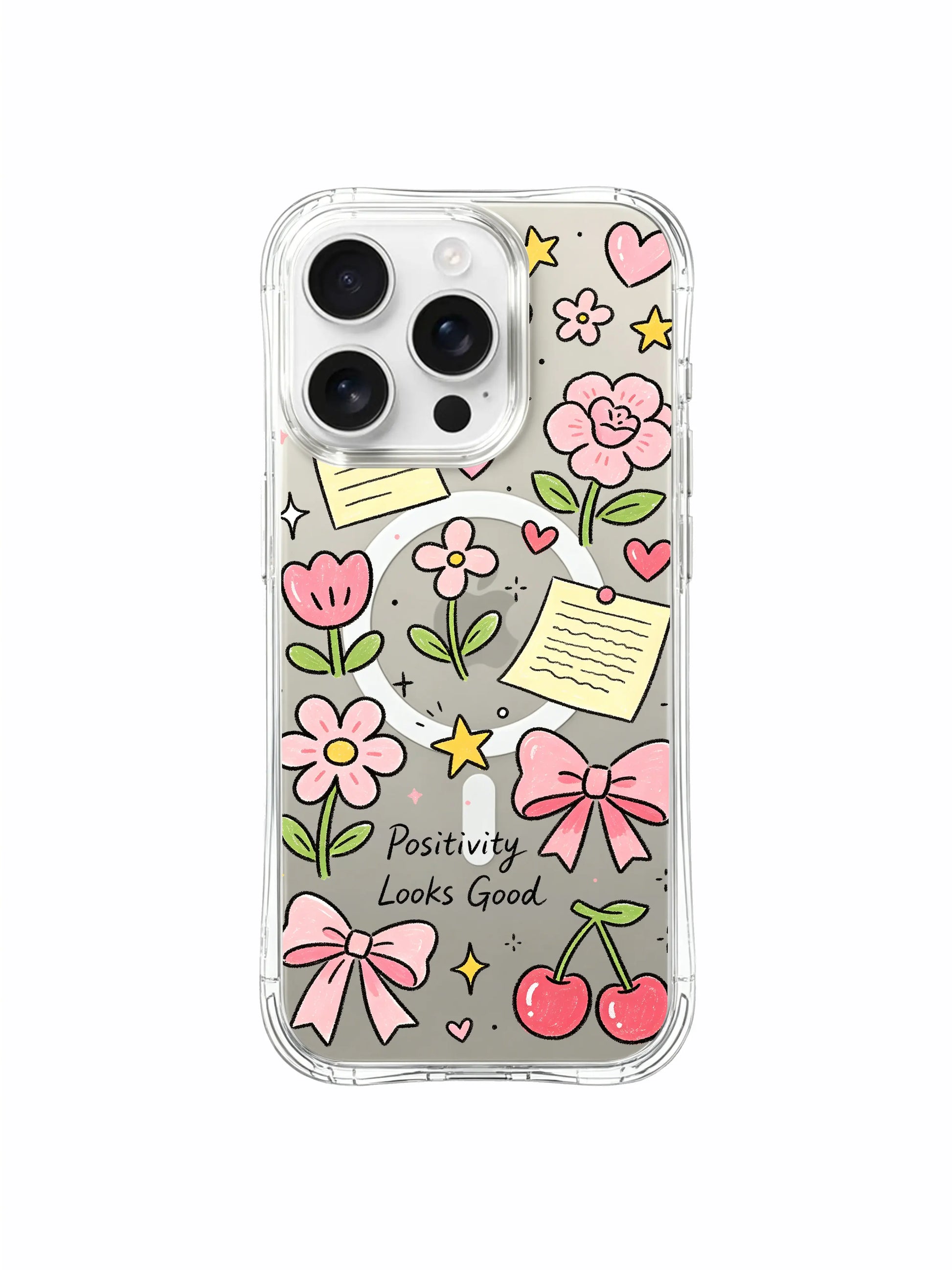 PhoneCasing iPhone 16 Pro Max - Shockproof Positivity Quote Cover, MagSafe Compatible