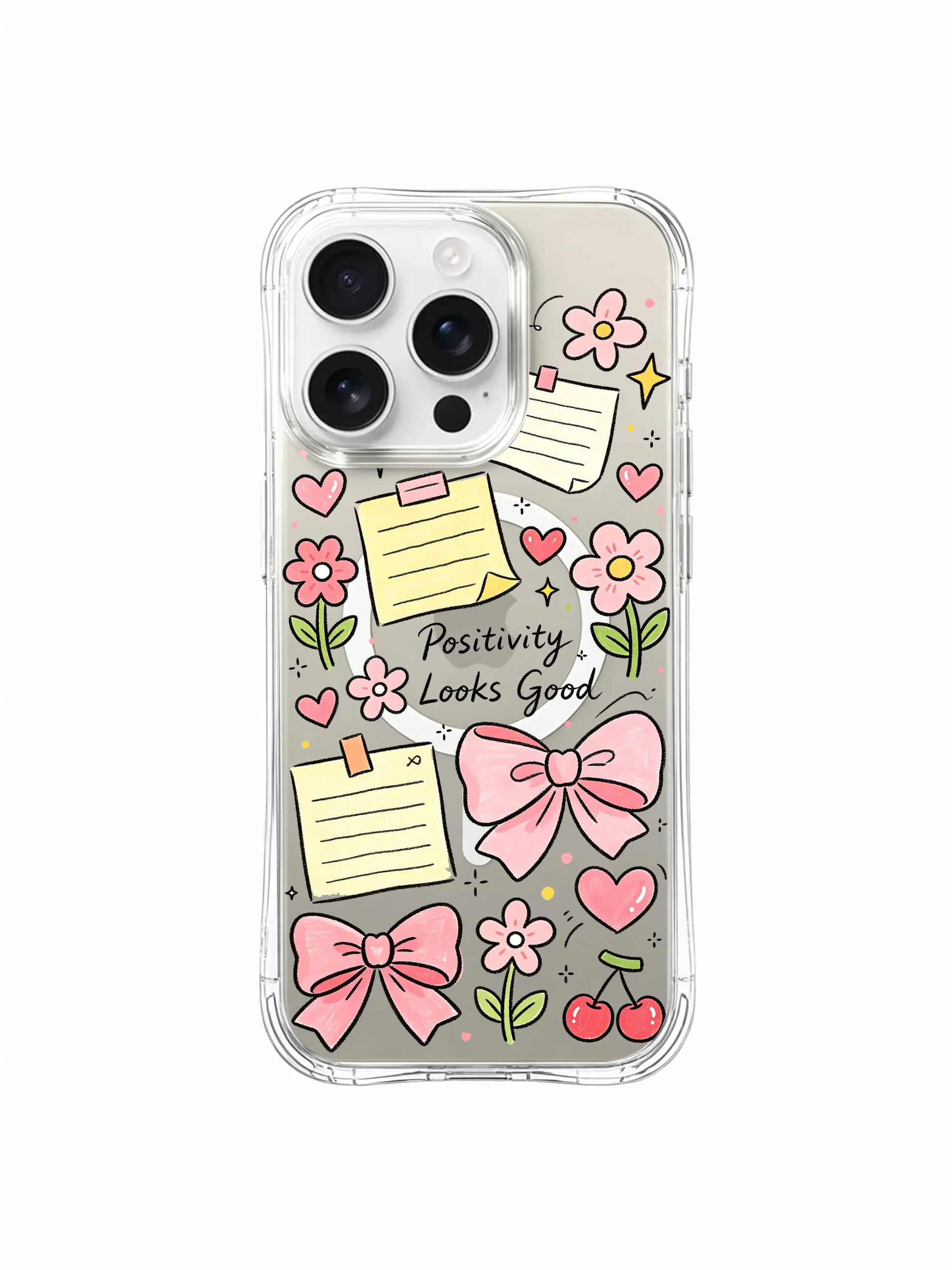 PhoneCasing iPhone 16 Pro Max MagSafe Case - Pastel Positivity Doodle Pattern, Protective