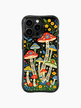 Romantic Mushroom Spirit Grove artwork on an iPhone 16 Pro Max case