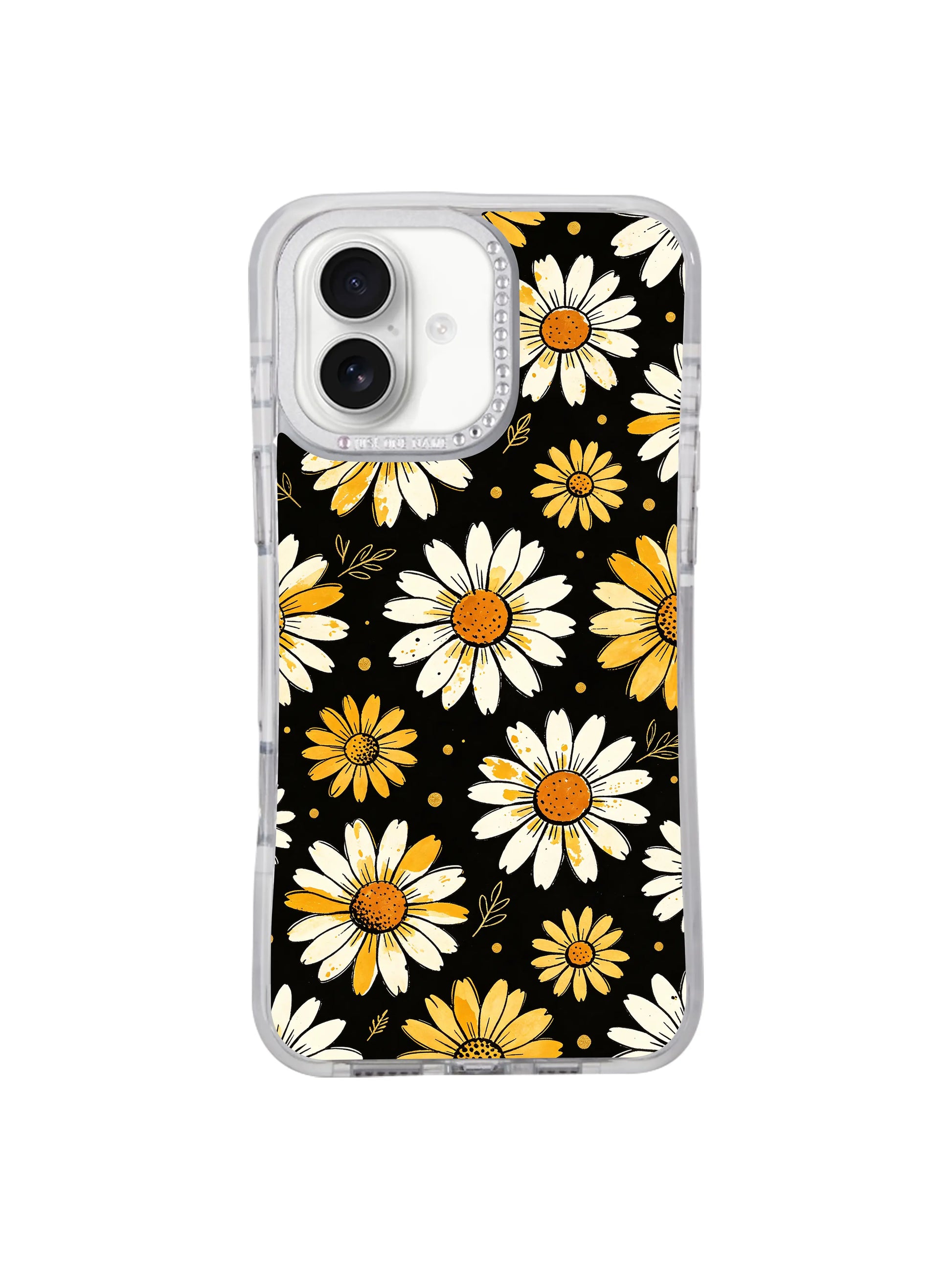 Slim lightweight profile White Bloom Signal daisy iPhone 16 pro max casing, slim fit daily use protective PhoneCasing case compatible with iPhone 16 pro max.