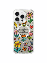 PhoneCasing iPhone 16 Pro Max transparent MagSafe case with Wildflower Confidence design, slim protective cover