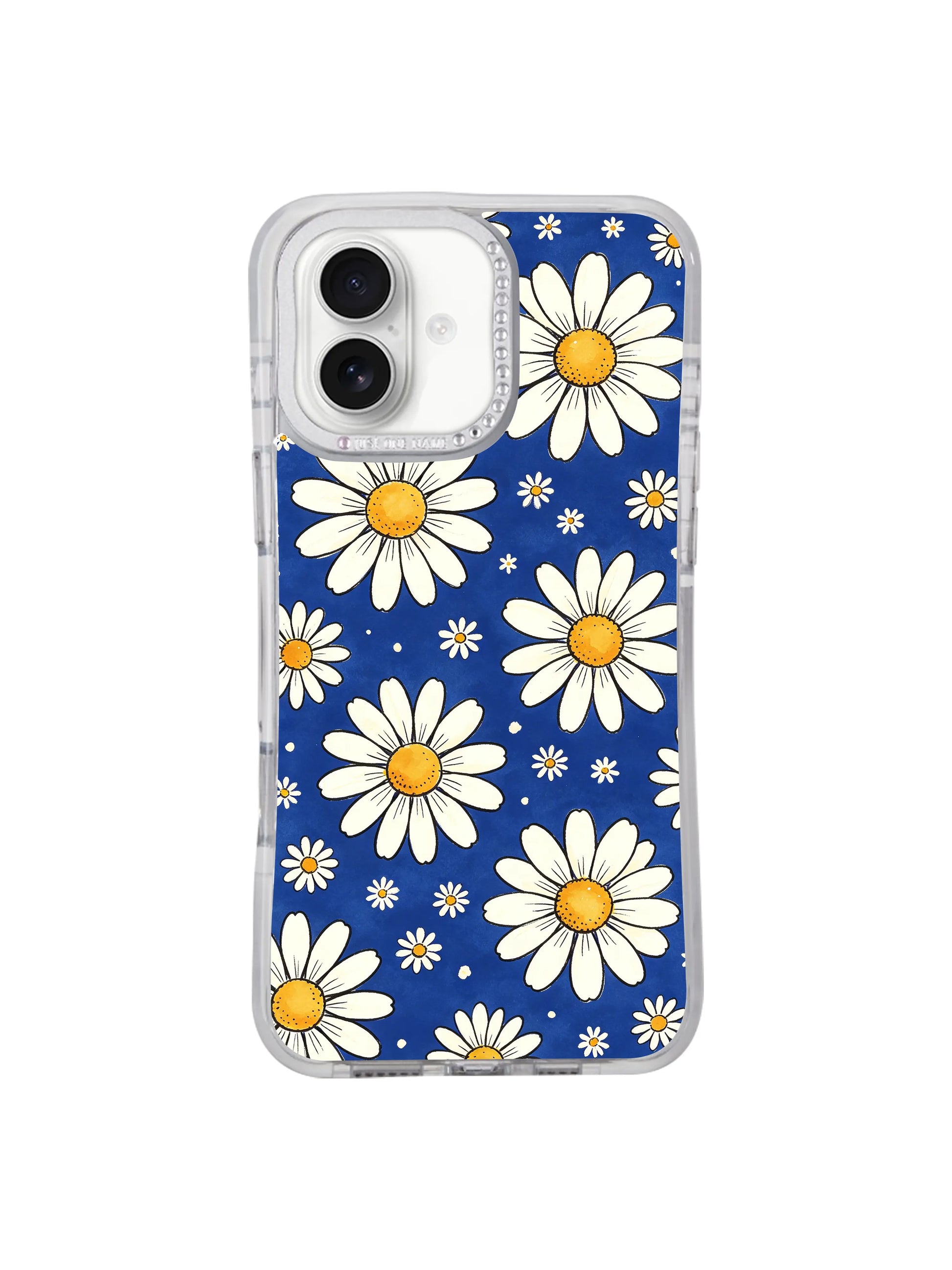 Cheerful gift-ready casual upbeat Blue Big Small Daisy Rhythm iPhone 17 casing, confident free-spirited alternating daisy design premium shockproof PhoneCasing shell for iPhone 17.