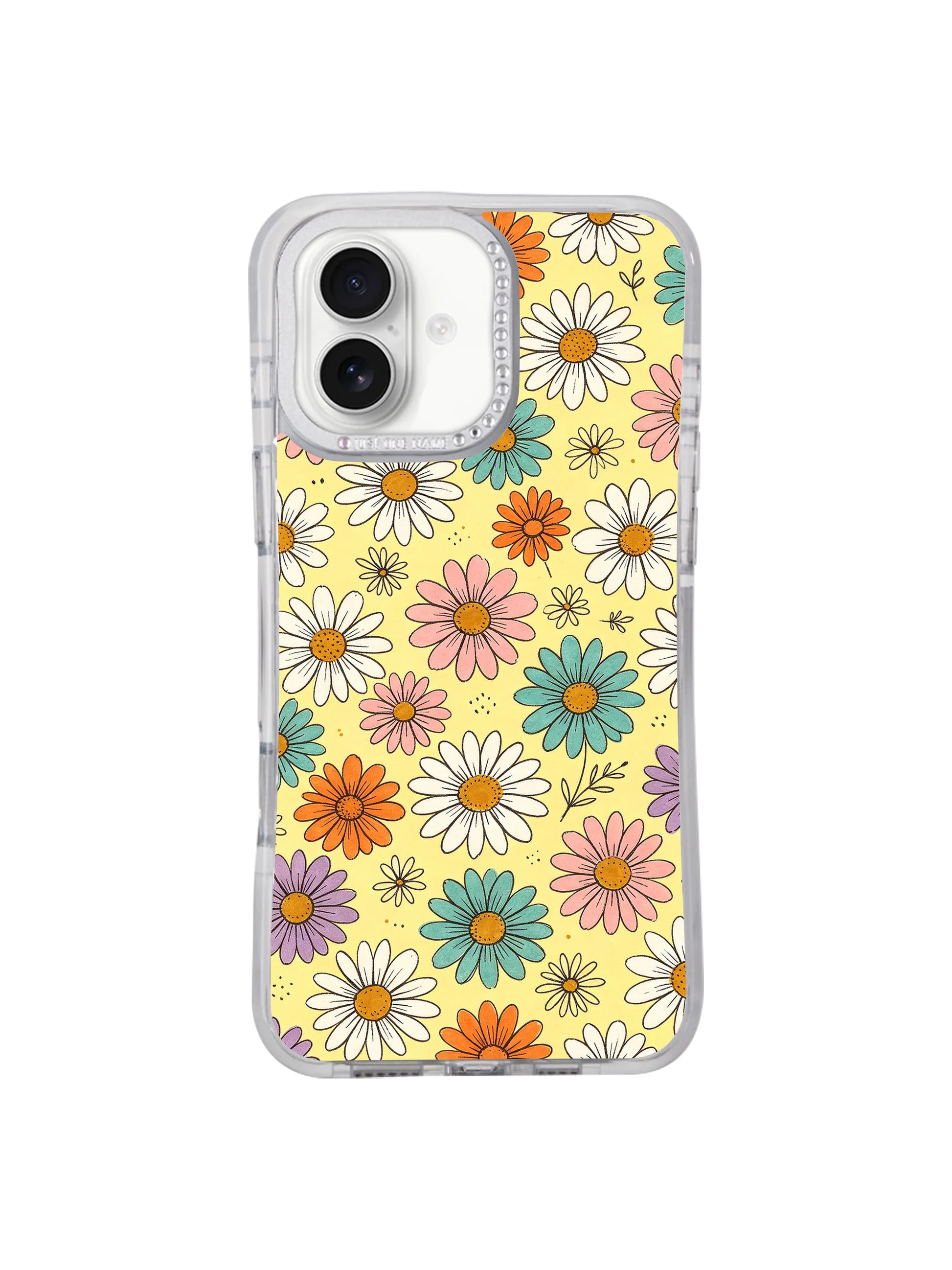Joyful hopeful casual women’s spring daily accessory Buttercream Color Bloom iPhone 17 casing, bright mixed pastel daisy lightweight PhoneCasing protective cover for iPhone 17.