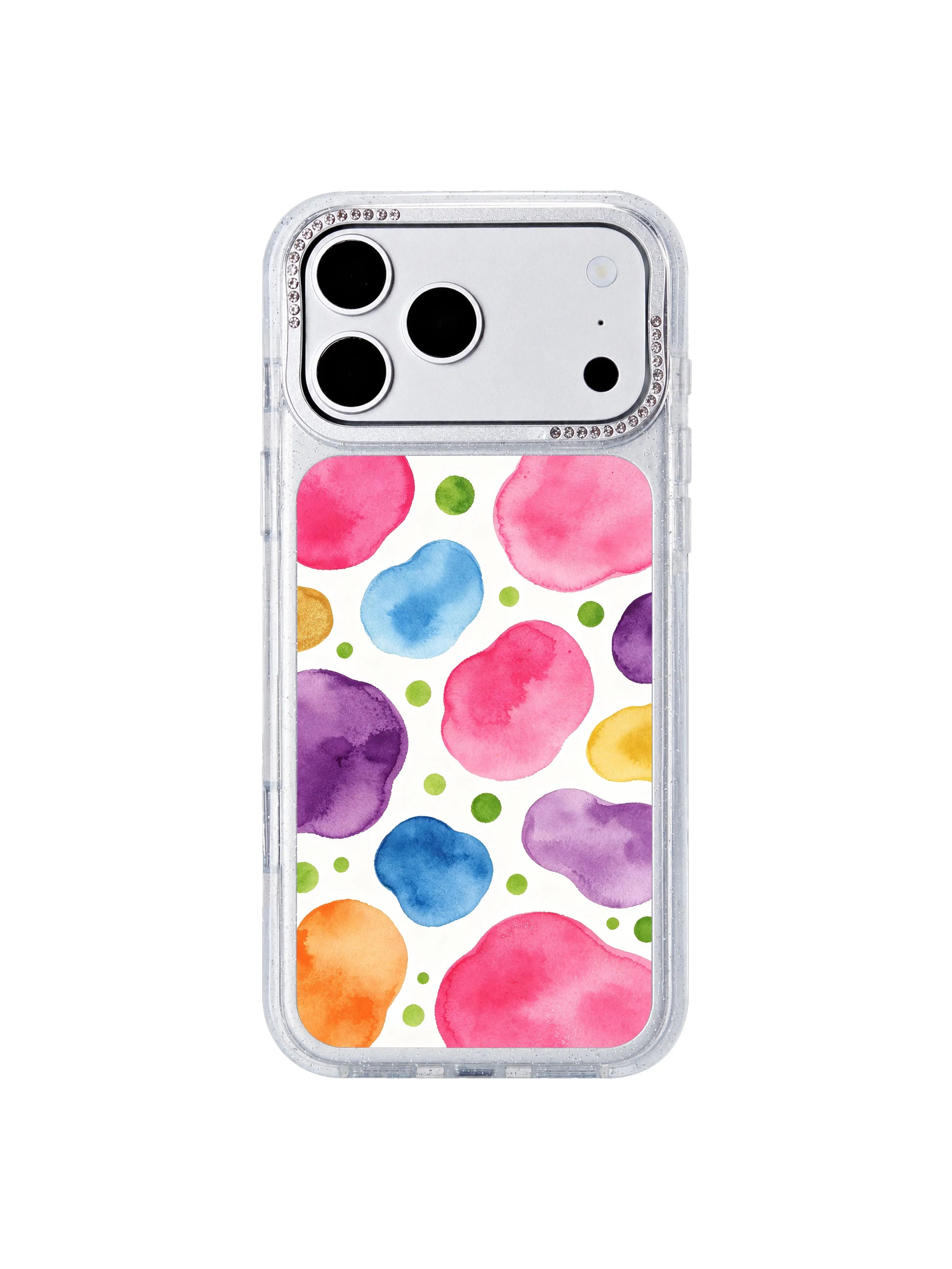 Aesthetic candy neon art PhoneCasing iPhone 17 Pro Max casing with soft pastel tones and dreamy dot patterns for women