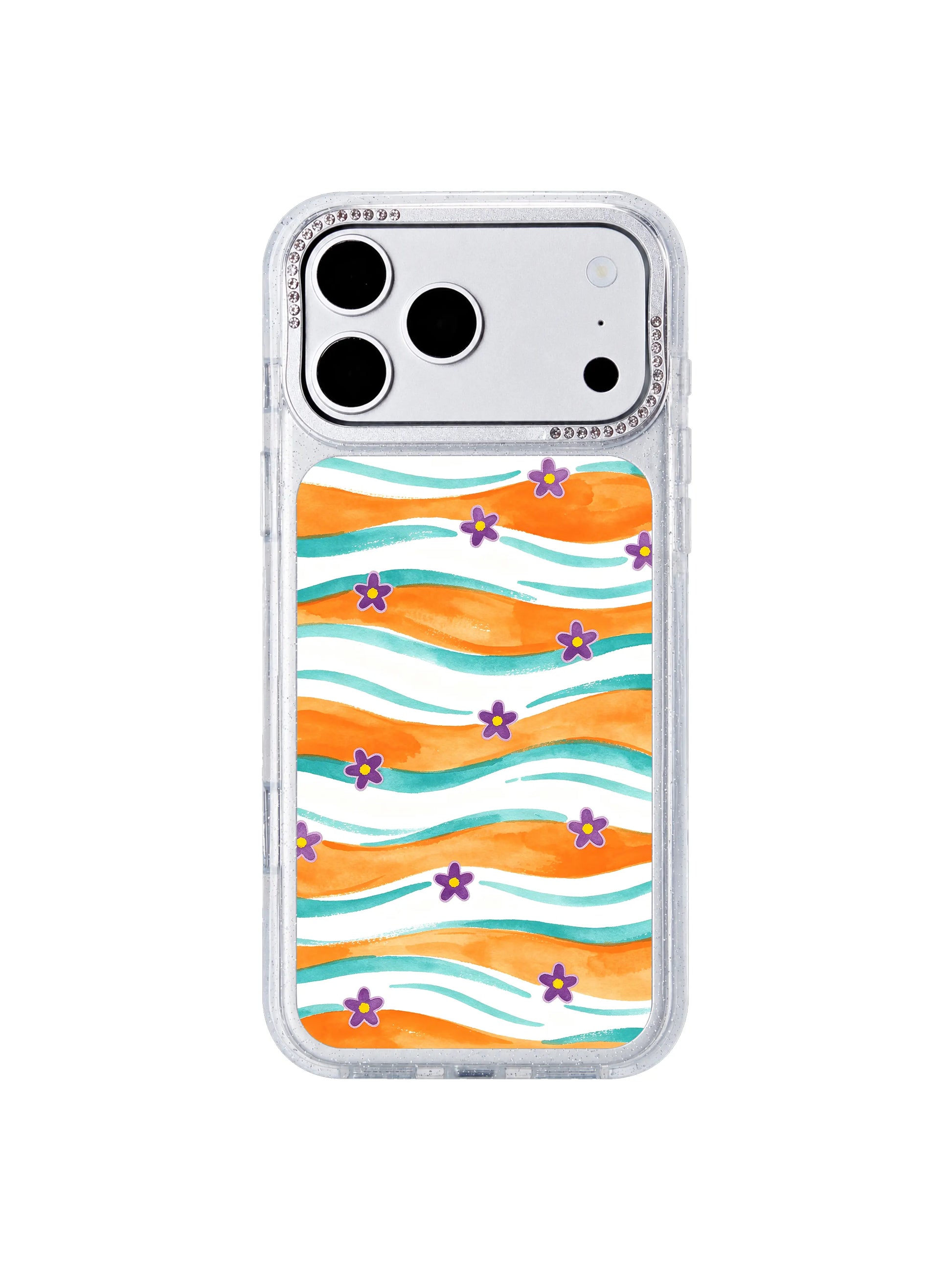 Bay light petal PhoneCasing iPhone 17 Pro Max case, high saturation gouache flat fill premium original coastal pattern design