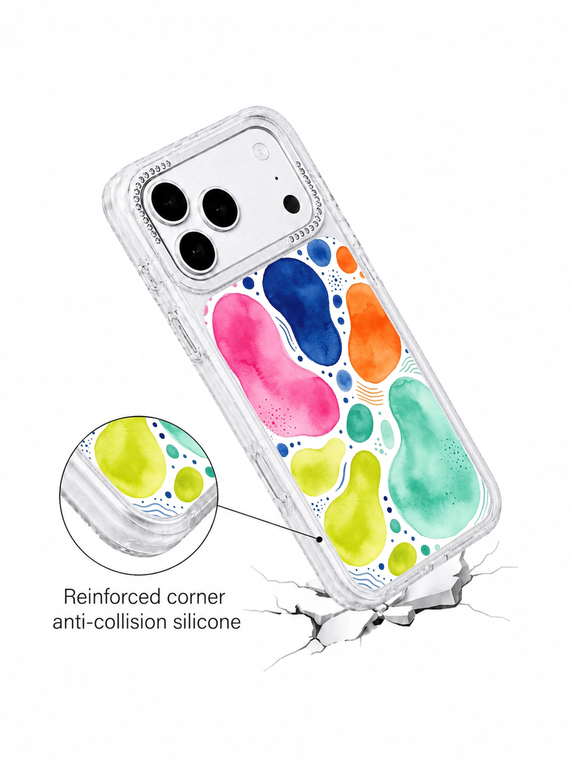 Blob continent flow PhoneCasing iPhone 17 Pro Max casing with nested soft color blocks like continents and cheerful winding paths