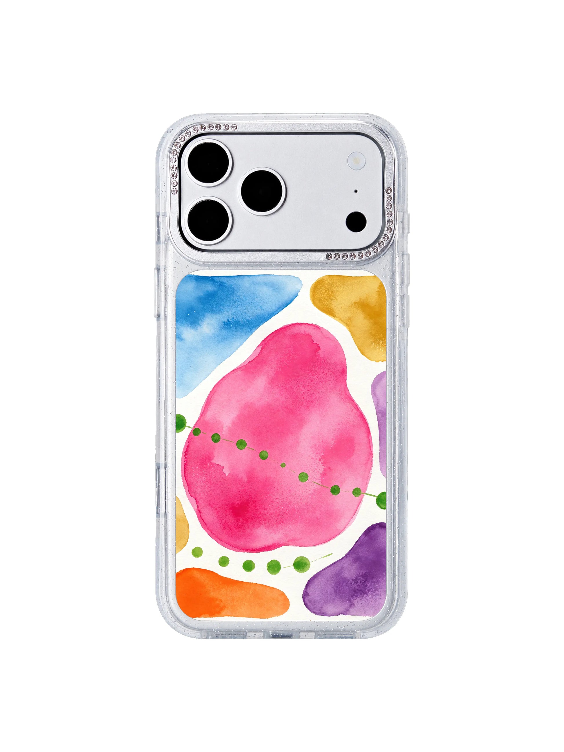 Blue flower bed PhoneCasing iPhone 17 Pro Max case, pale blue shapes in the distance like distant flower beds soft dreamy aesthetic