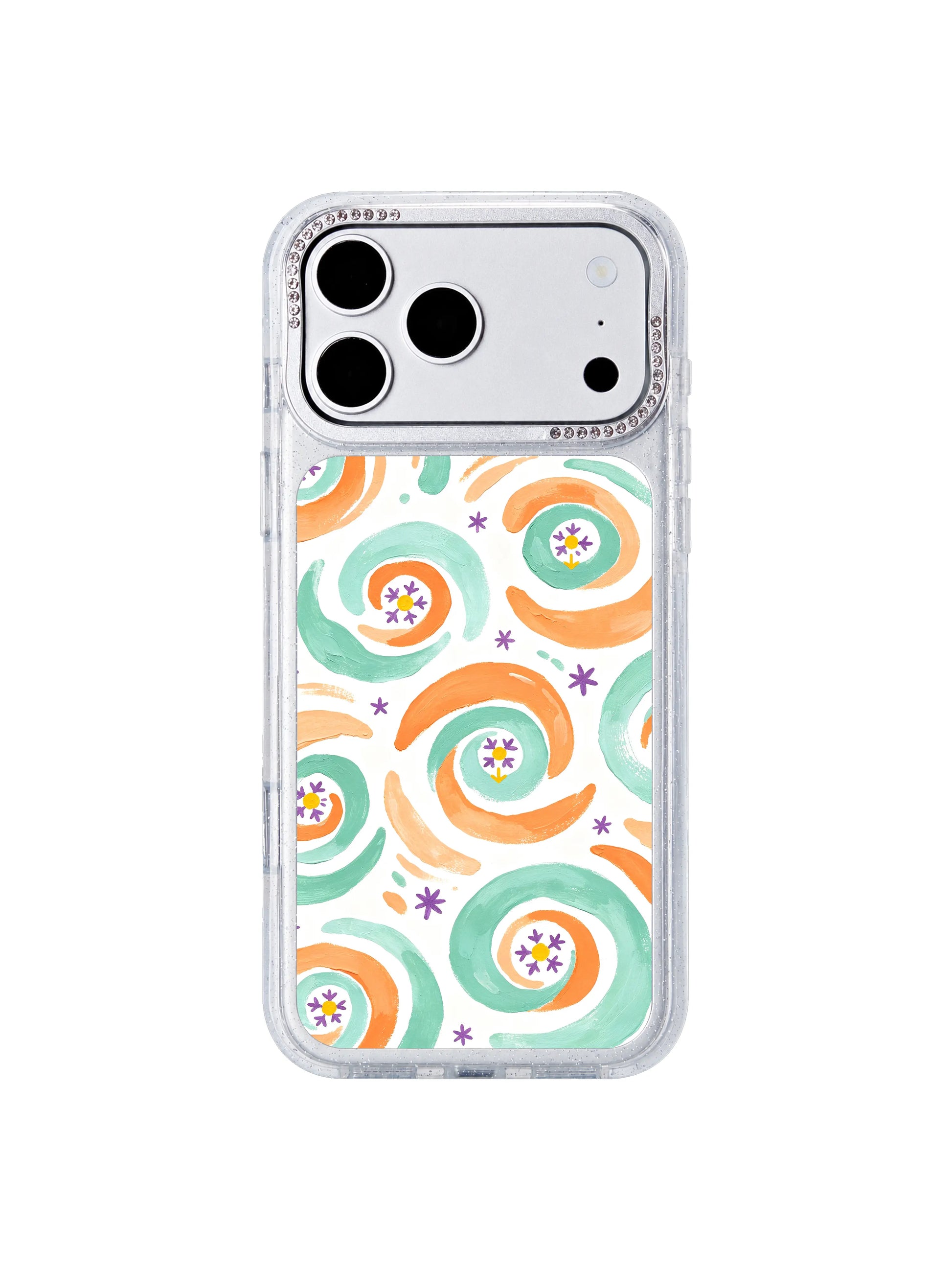 Chime floral void PhoneCasing iPhone 17 Pro Max case loose swaying wind chime flowers balanced with empty white breathing space