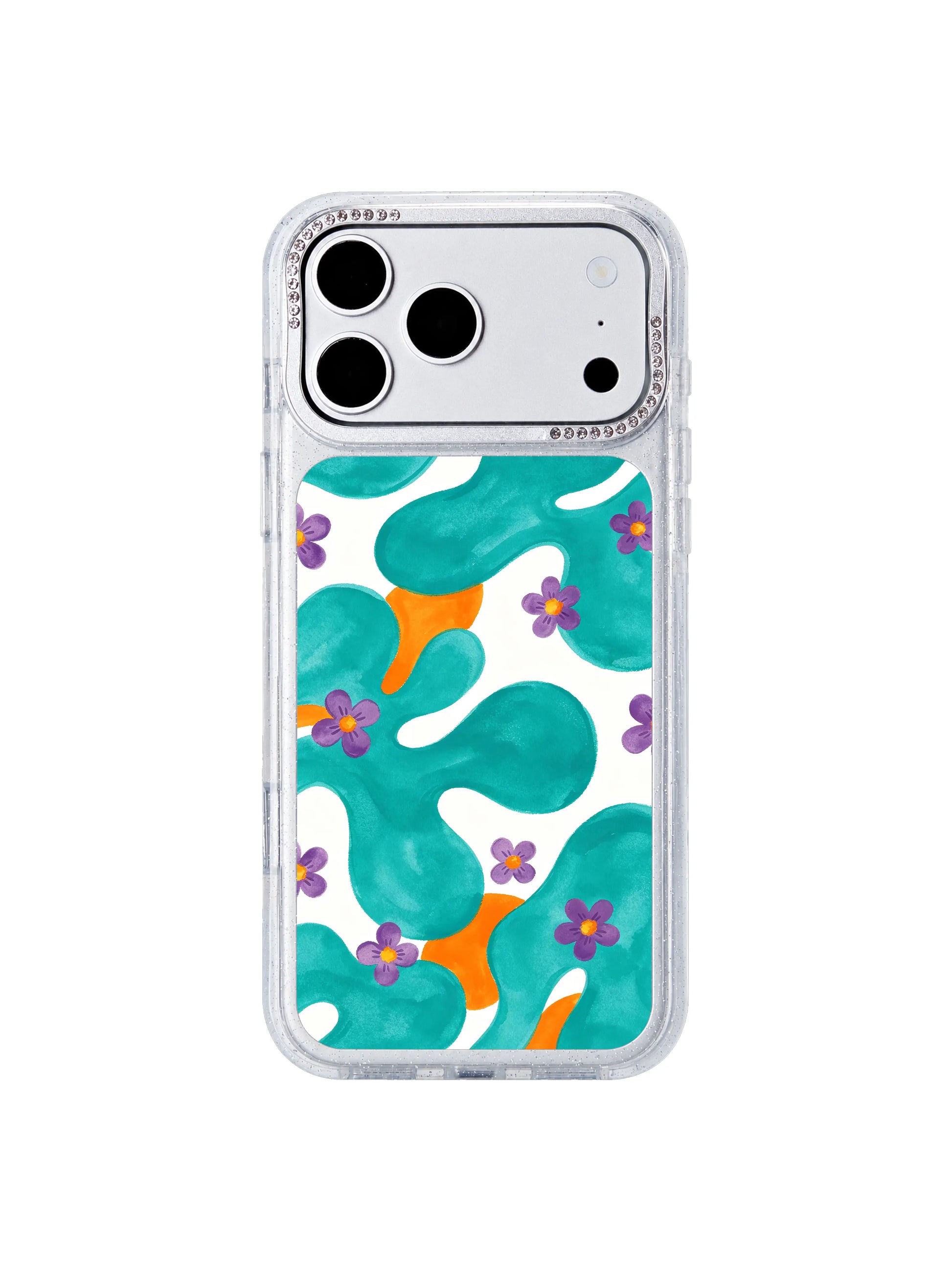 Citrus wave petal PhoneCasing iPhone 17 Pro Max case with quiet expansive floral design, scratch resistant matte MagSafe compatible finish