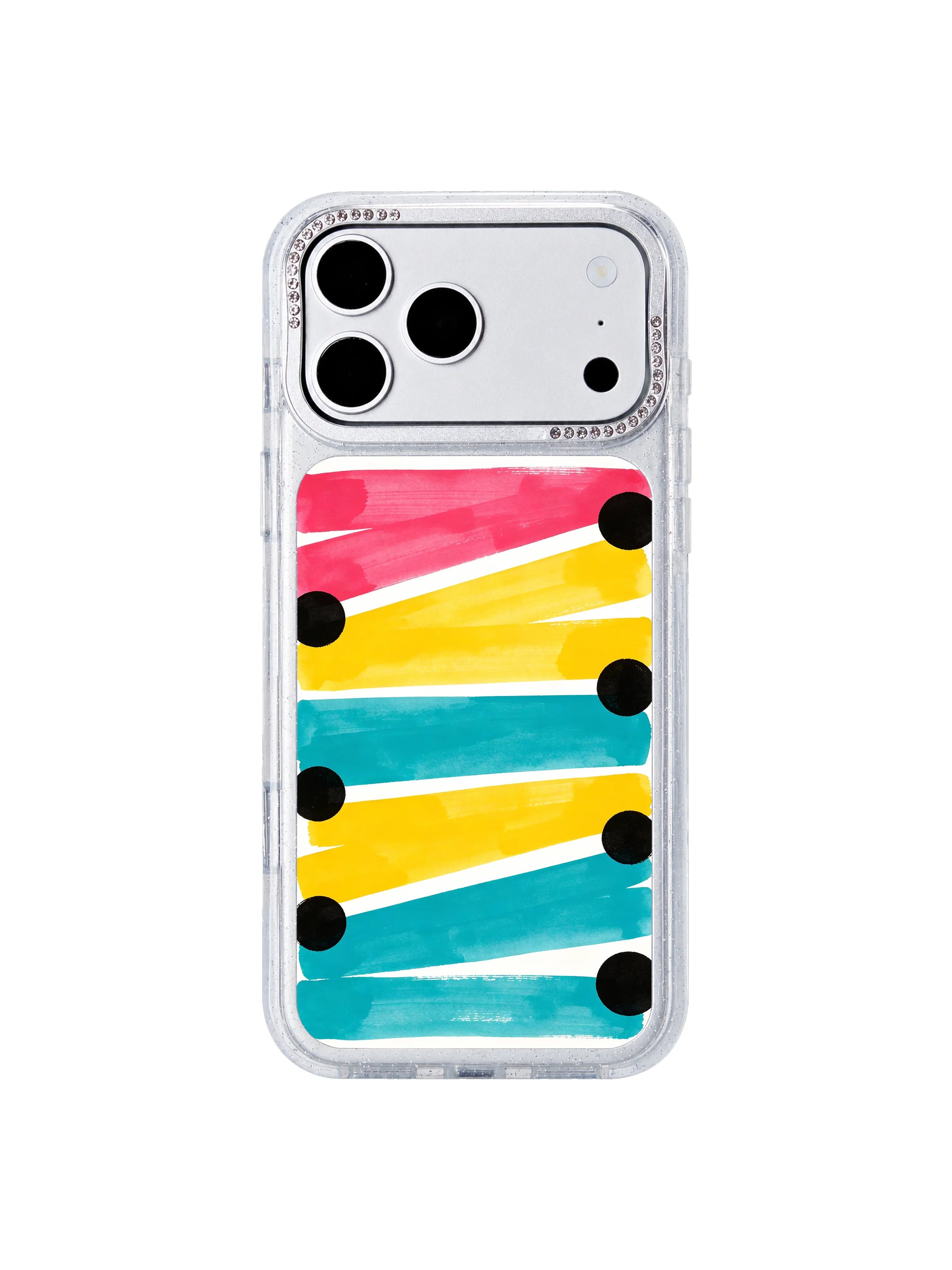 Confidence focused dot PhoneCasing iPhone 17 Pro Max case, bold aesthetic stripe design curated for sophisticated women