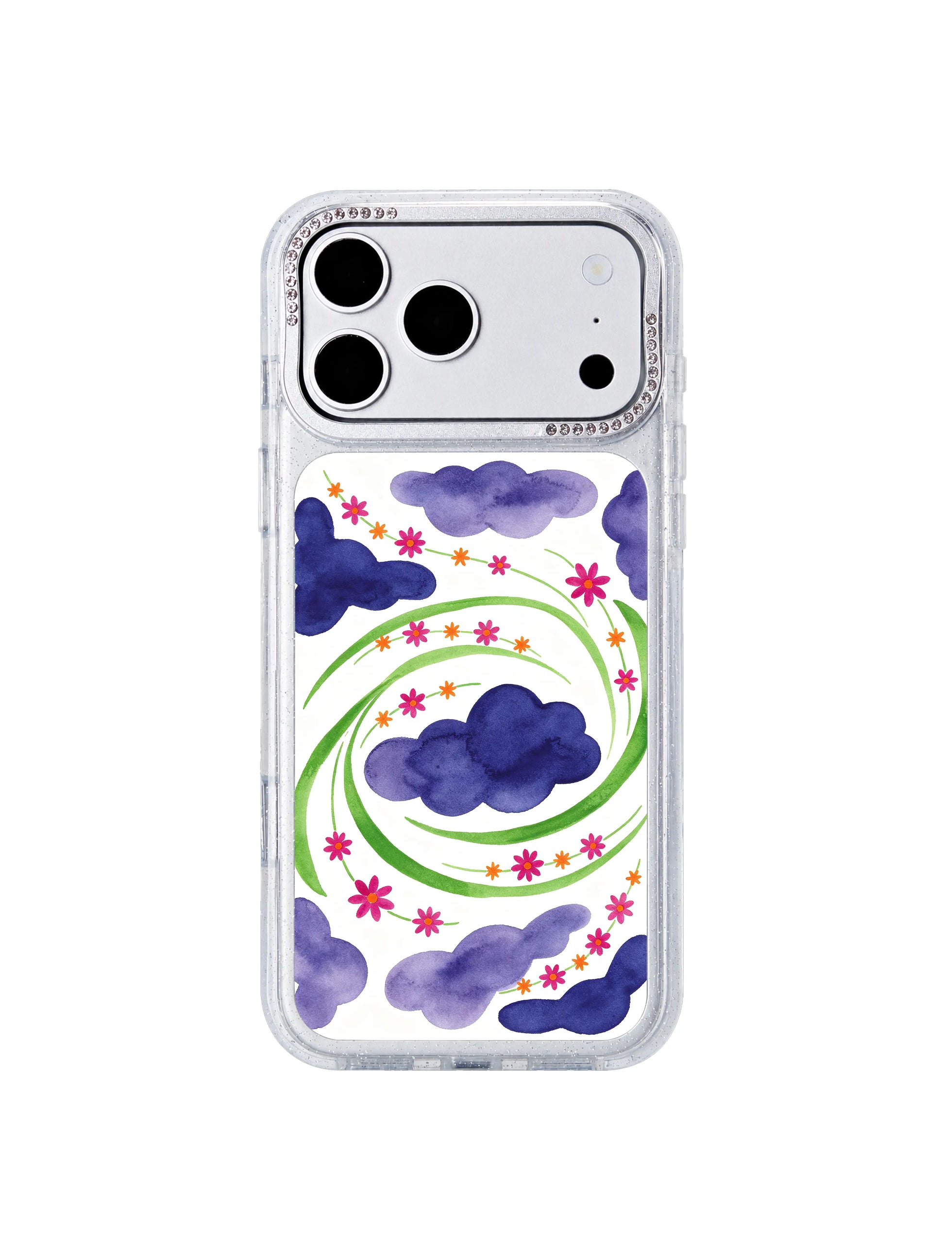 Dark floral cosmos PhoneCasing iPhone 17 Pro Max casing, summer night dream compressed into portable color universe artistic design