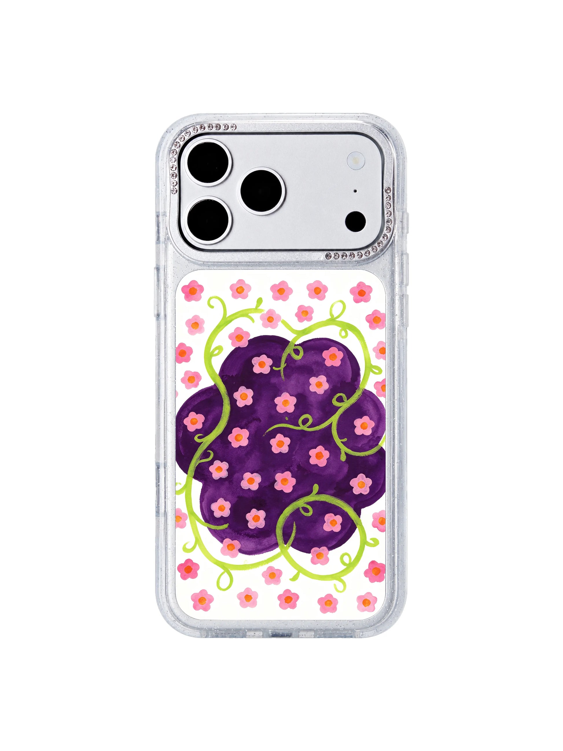 Deep violet drift PhoneCasing iPhone 17 Pro Max casing large deep violet organic ground shapes hand-painted gouache texture