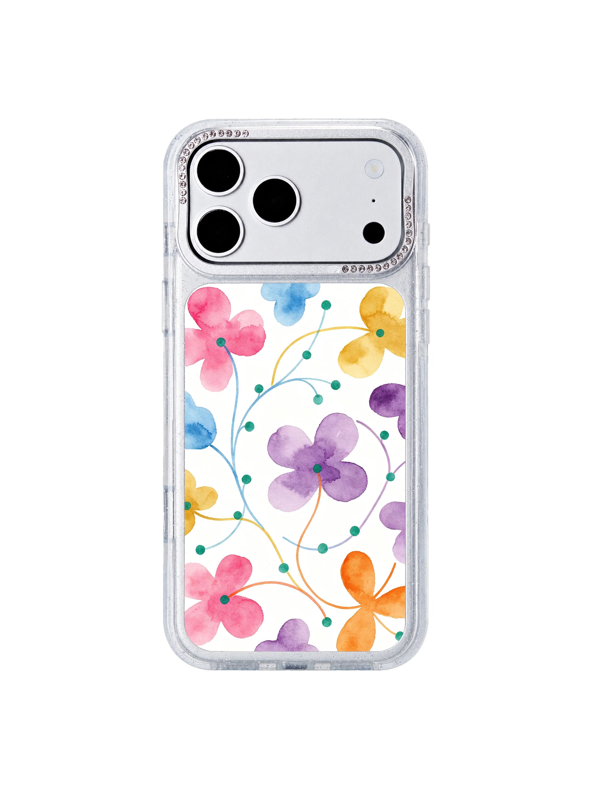 Girly candy pop art PhoneCasing iPhone 17 Pro Max case featuring whimsical garden and soft fluid wearable art