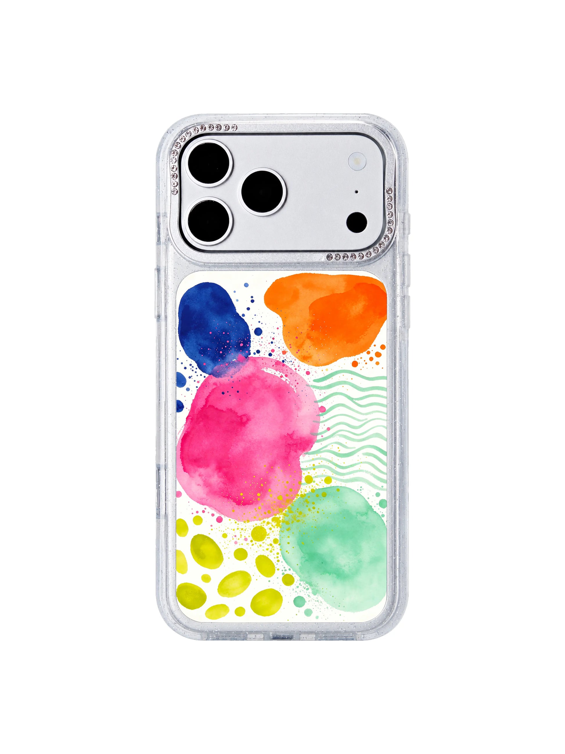 Gummy continent drift PhoneCasing iPhone 17 Pro Max case, soft jelly-like color blobs nested into each other MagSafe compatible matte finish