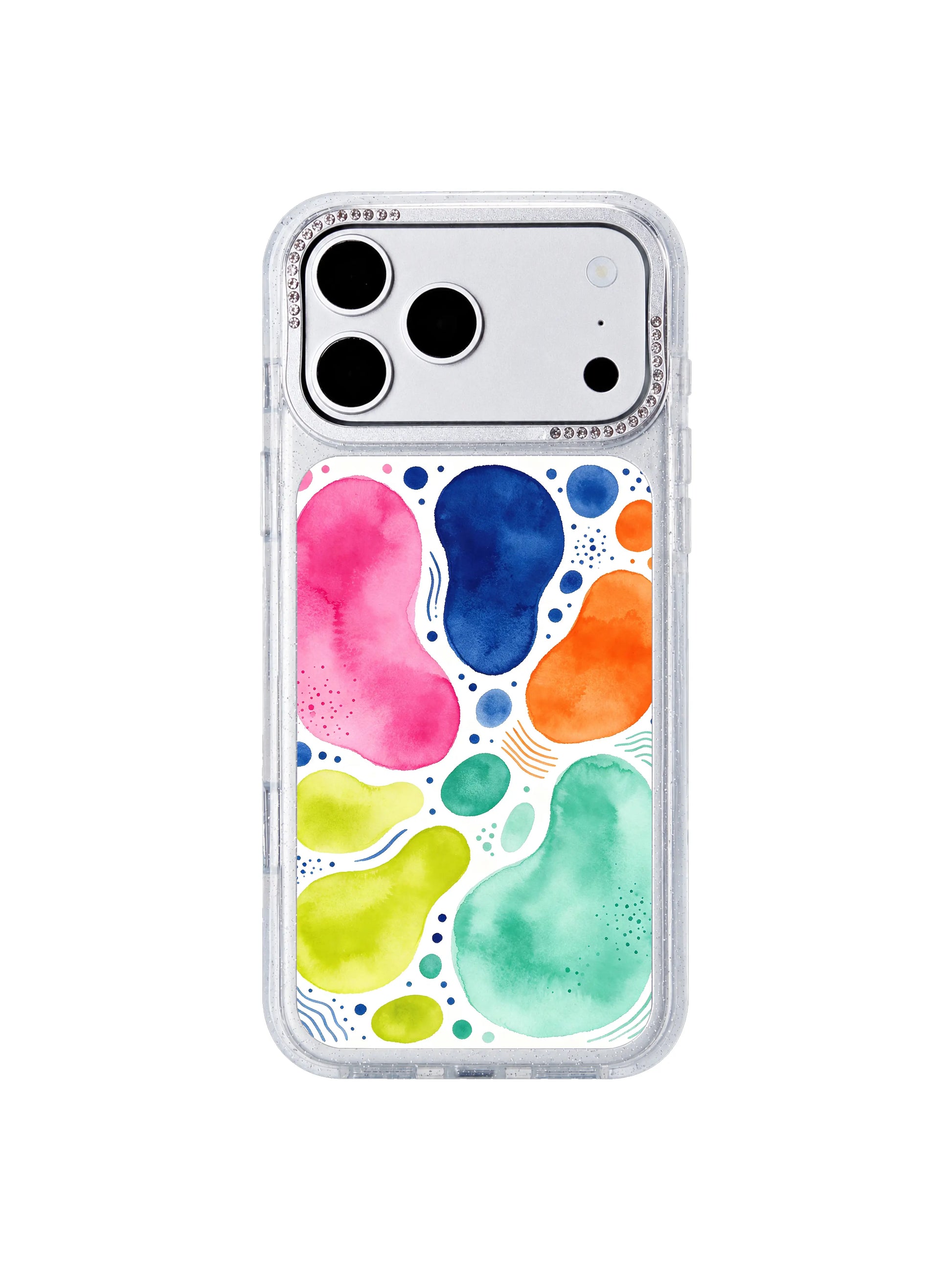 Hope color path PhoneCasing iPhone 17 Pro Max casing, cheerful winding color paths forming across white space uplifting design
