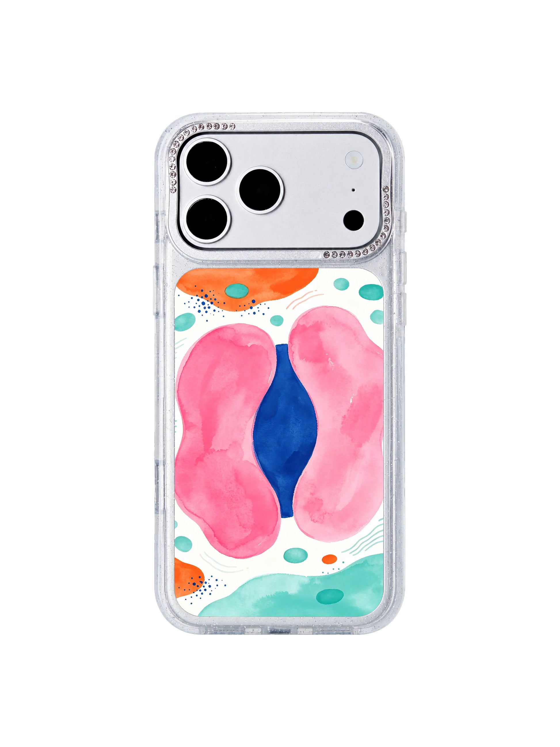 Lightness void PhoneCasing iPhone 17 Pro Max casing, clean white negative space around the drifting pink cloud airy feeling design