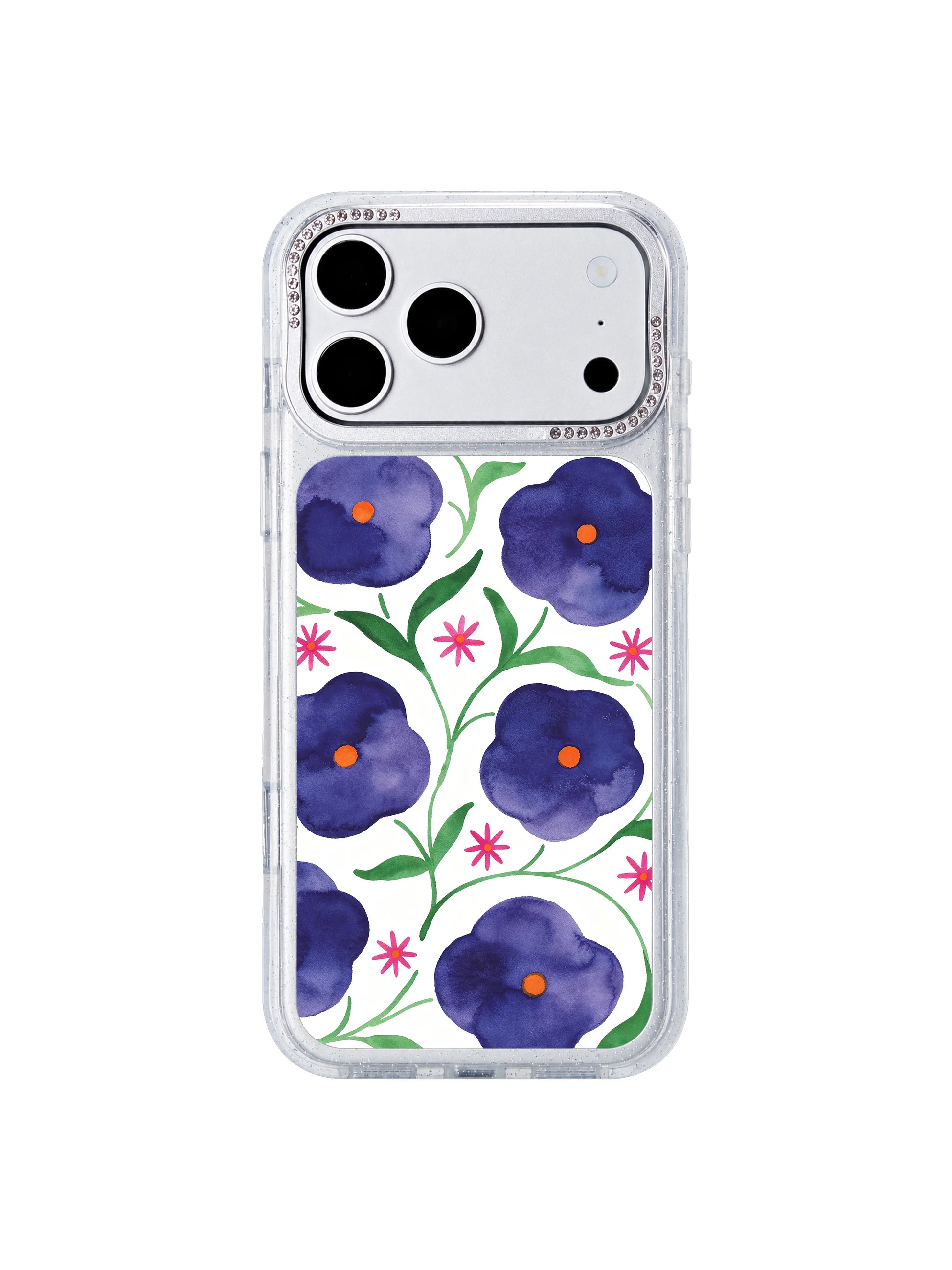 Love night bloom PhoneCasing iPhone 17 Pro Max case, romantic deep violet and magenta floral design embodying quiet love and tenderness