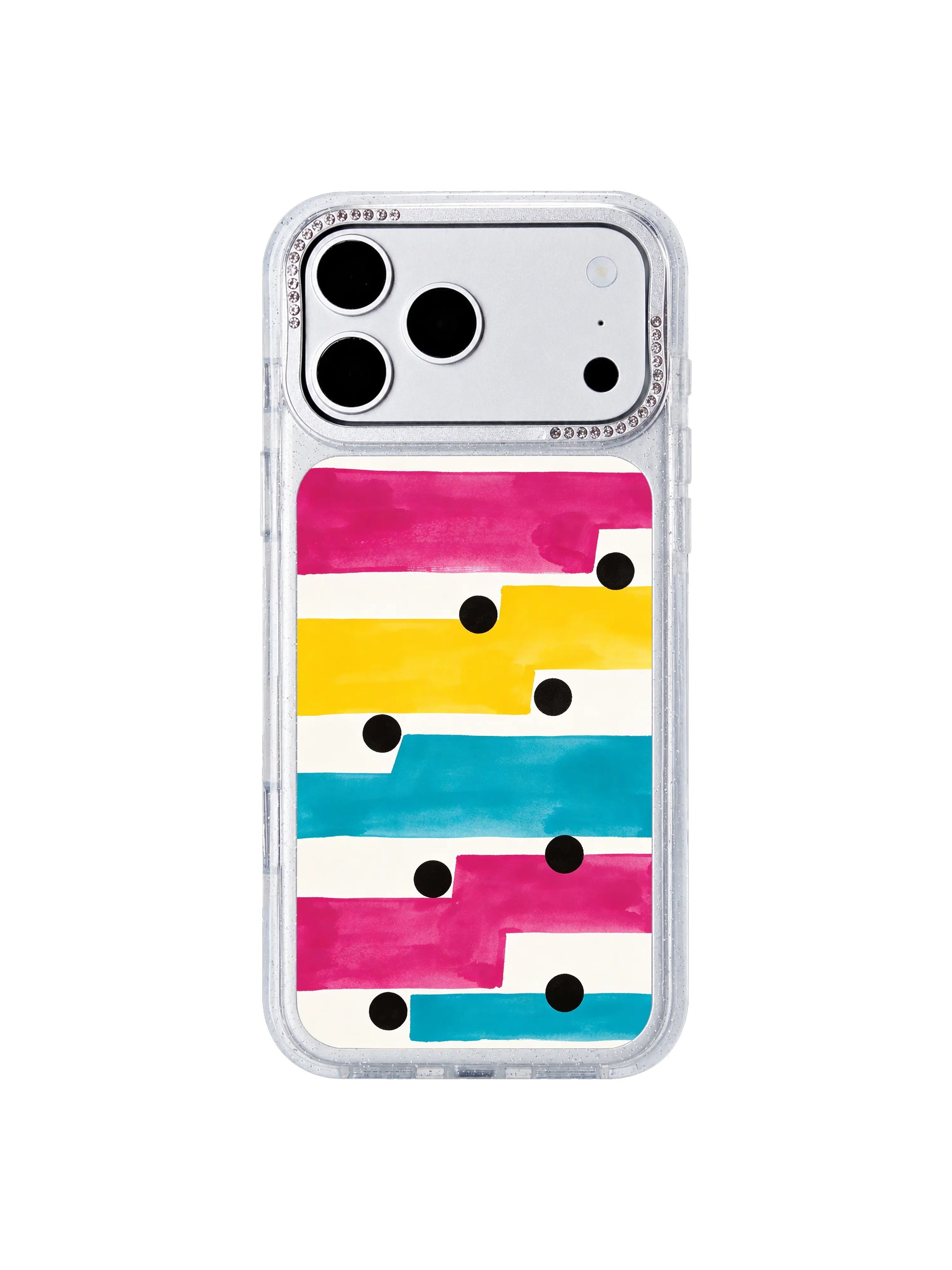 Minimal bold cadence PhoneCasing iPhone 17 Pro Max casing, streamlined tricolor stripe artwork ideal for dark academia styling