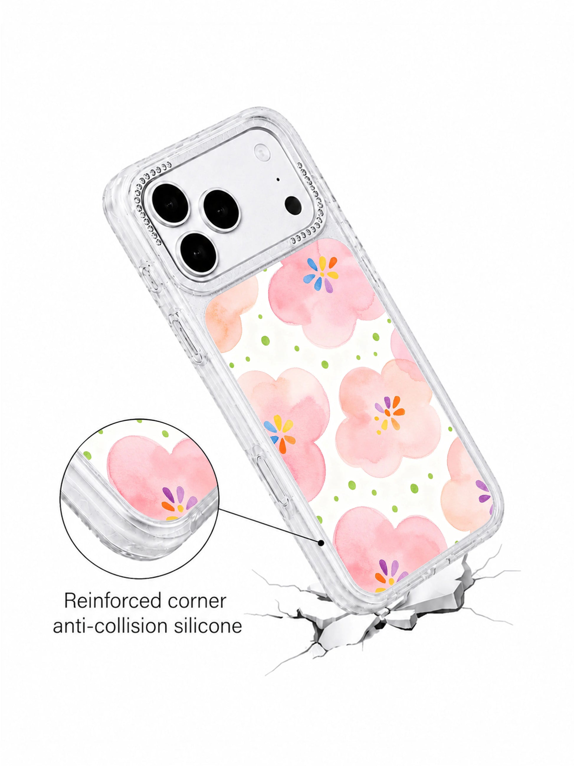 Mint oval pulse PhoneCasing iPhone 17 Pro Max casing scattered mint green oval dots floating around magenta cloud masses