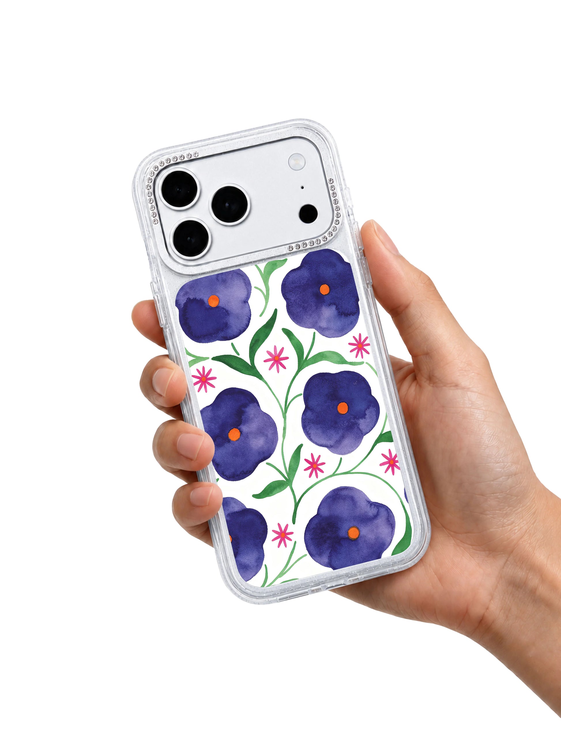 Nocturnal floral pulse PhoneCasing iPhone 17 Pro Max casing featuring mysterious romantic night flower field MagSafe compatible matte finish