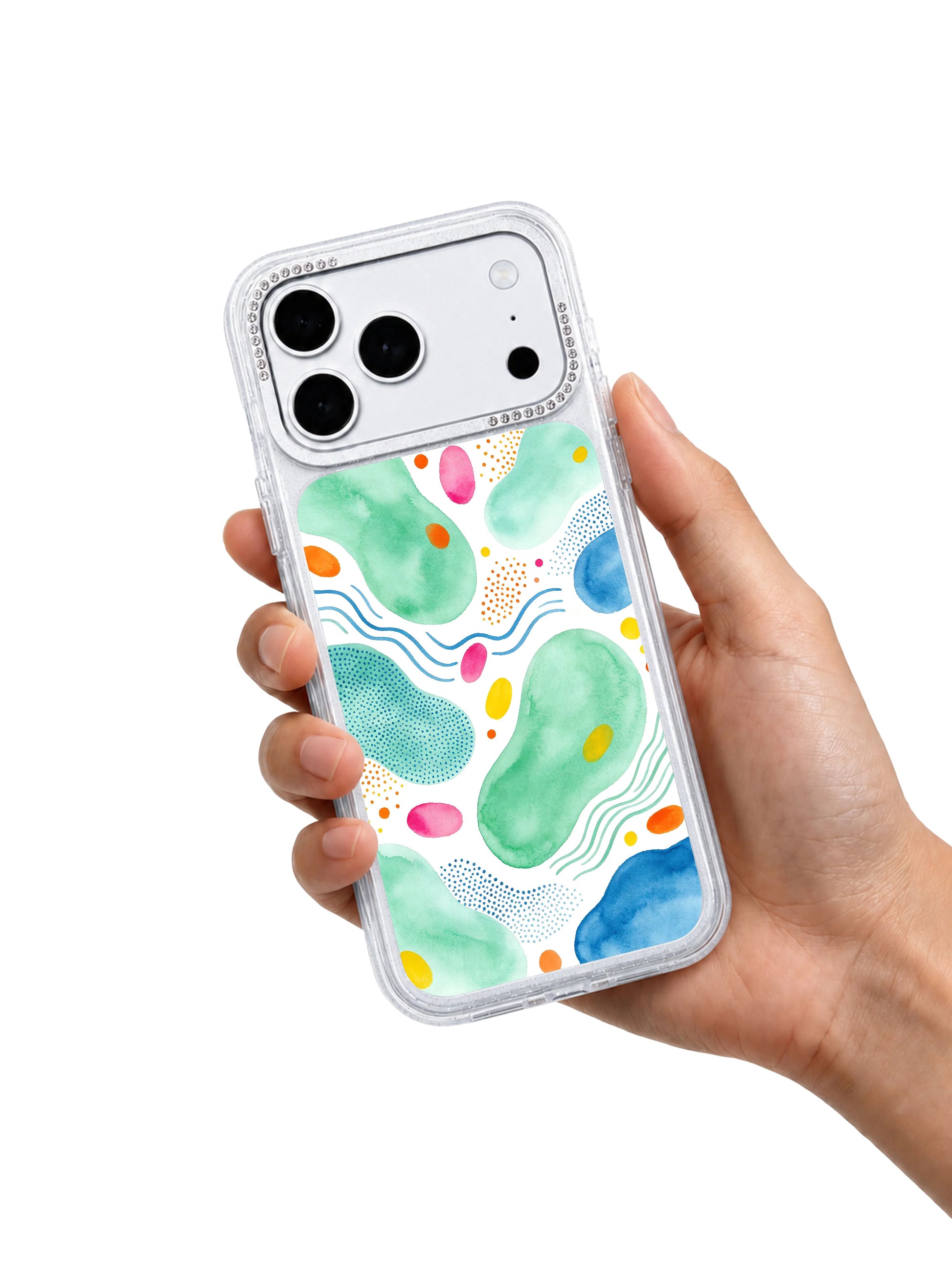 Orange spark pulse PhoneCasing iPhone 17 Pro Max casing citrus orange patches symbolizing sudden creative inspiration sparks
