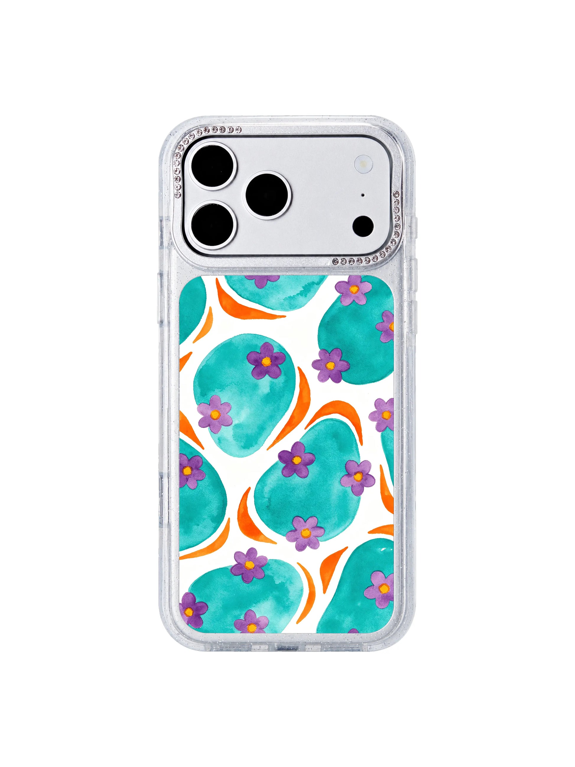 Orange tide void petal PhoneCasing iPhone 17 Pro Max casing, stripped-back minimal dream floral illustration with soft pastel color palette