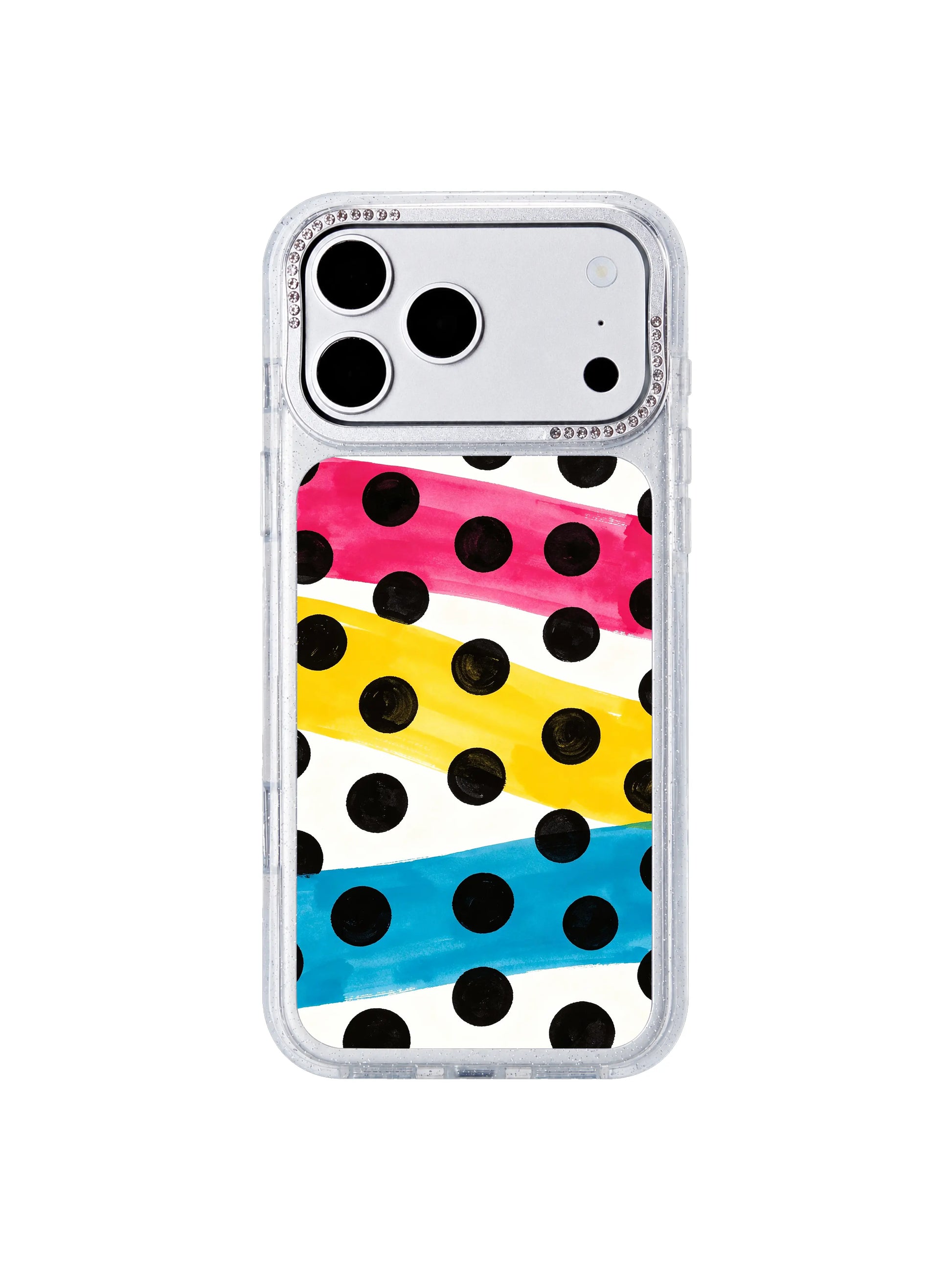 Ordered vibrant strip PhoneCasing iPhone 17 Pro Max casing, powerful rhythmic dot design scratch resistant matte finish