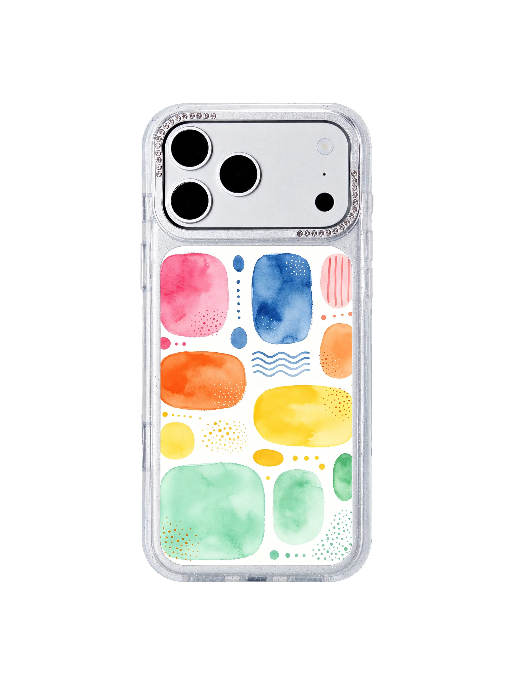 Pastel mental map PhoneCasing iPhone 17 Pro Max casing flat wordless mental map abstract gouache texture