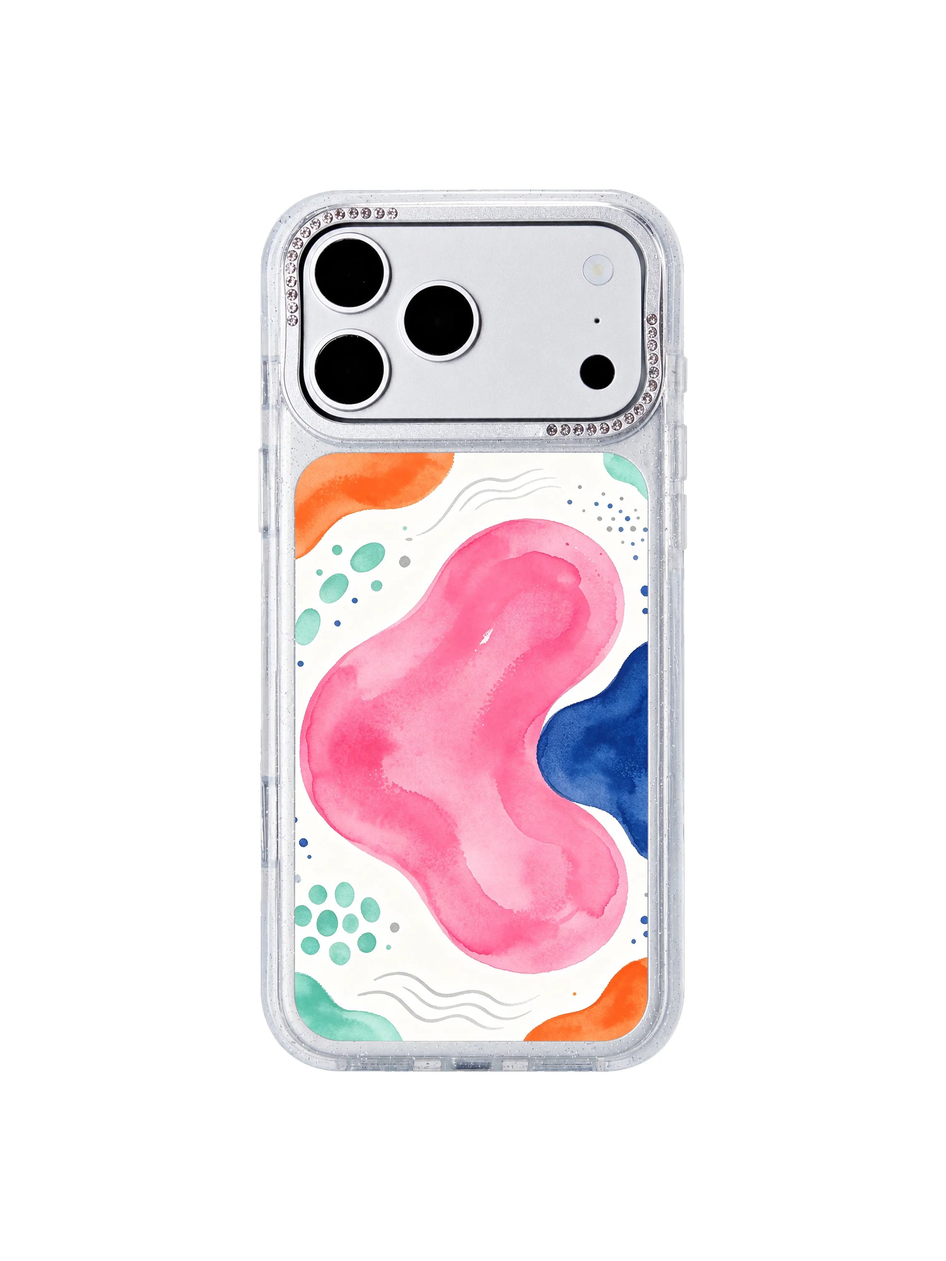 Pink continent drift PhoneCasing iPhone 17 Pro Max case, oversized pink organic blob like a moving soft continent map-like layout