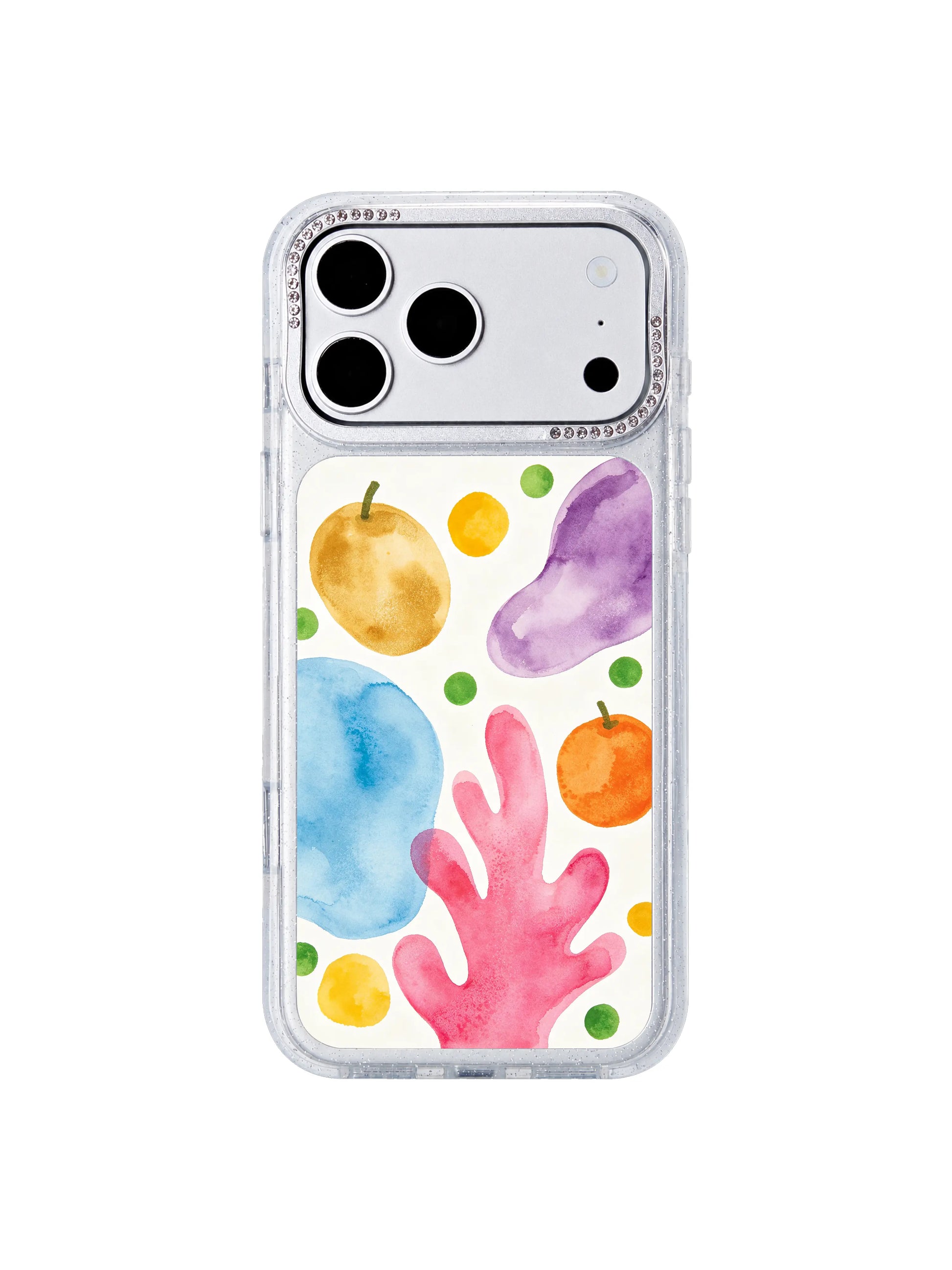 Quiet hope drift PhoneCasing iPhone 17 Pro Max case, quiet hope feeling soft morning orchard with fresh green dots gentle design
