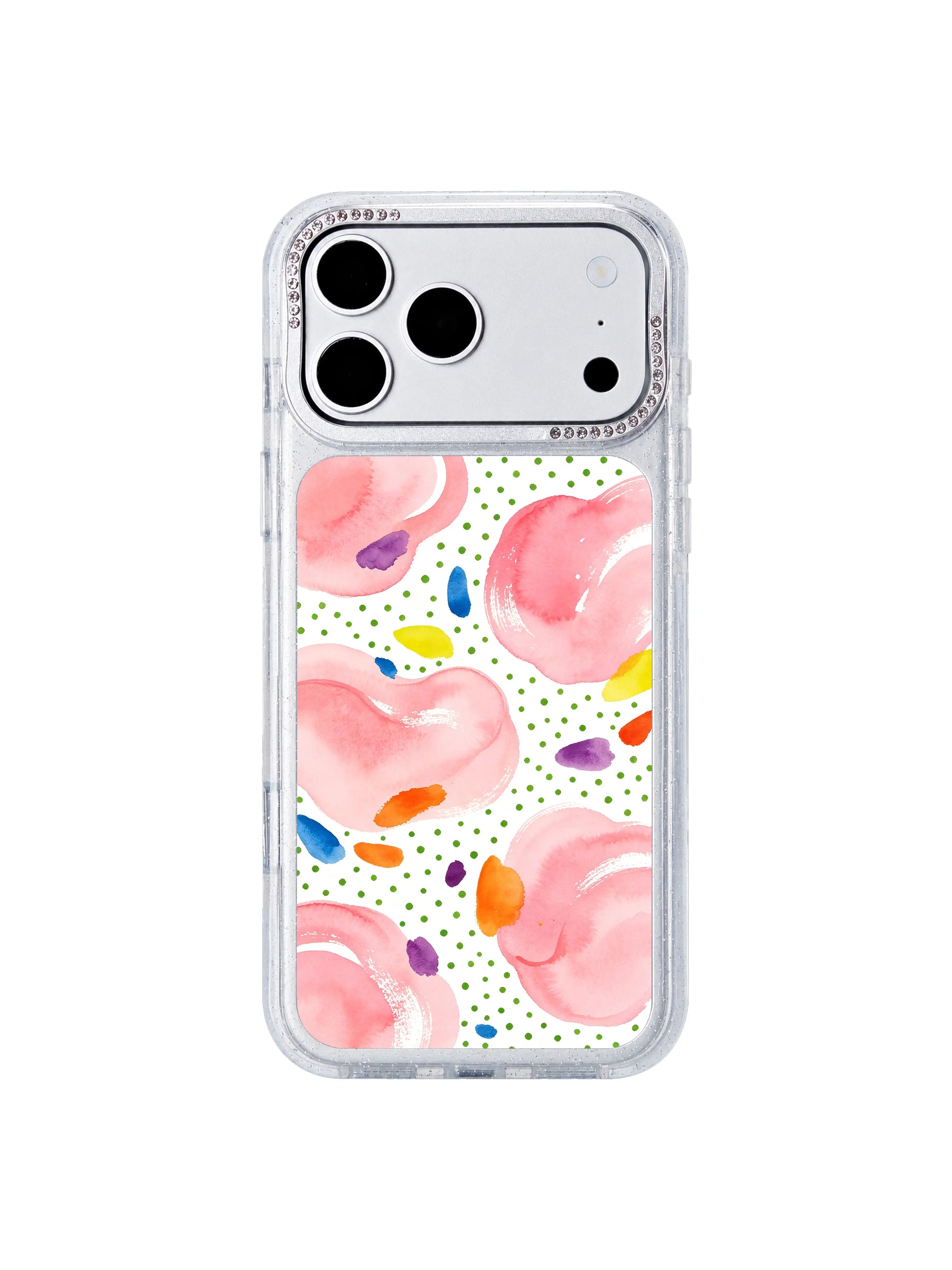 Soft cloud track PhoneCasing iPhone 17 Pro Max case oversized soft magenta cloud continents slow drifting motion