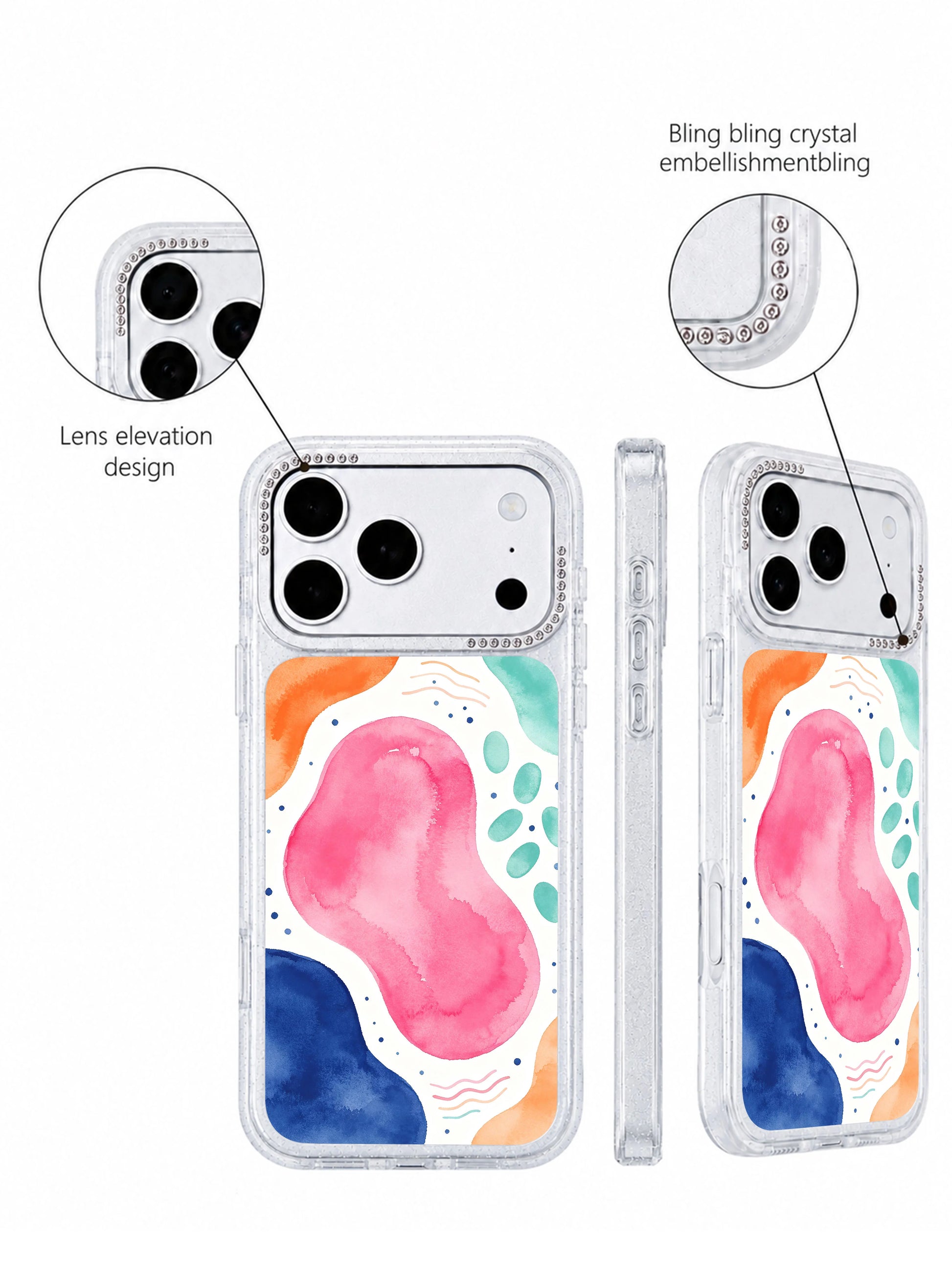 Soft wave band PhoneCasing iPhone 17 Pro Max casing, gentle wavy stripe bands and abstract marks playful dreamy map-like composition